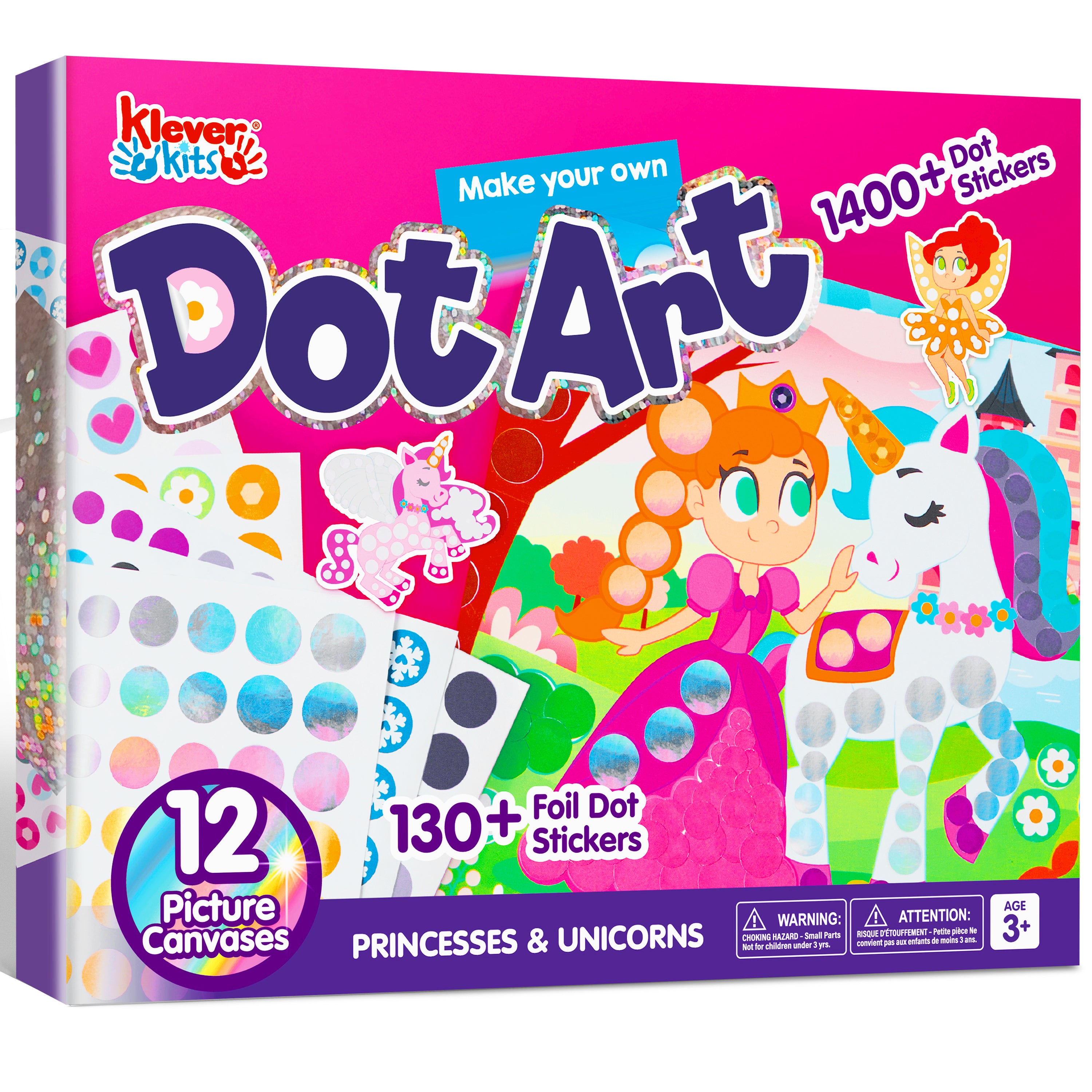 Klever Kits Princess & Unicorn Dot Art Kit Ages 3-7