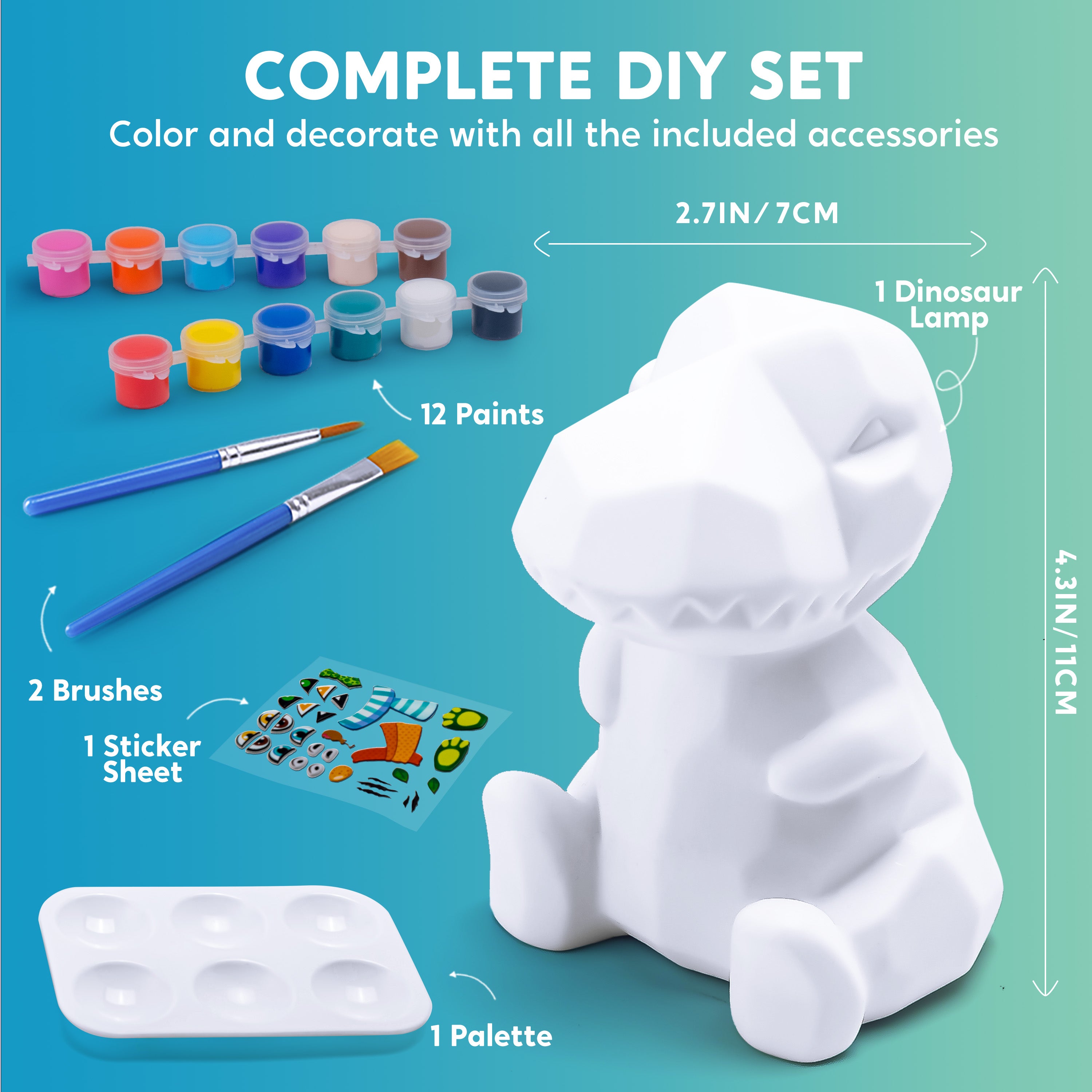 Klever Kits Paint-Your-Own Dinosaur Night Light