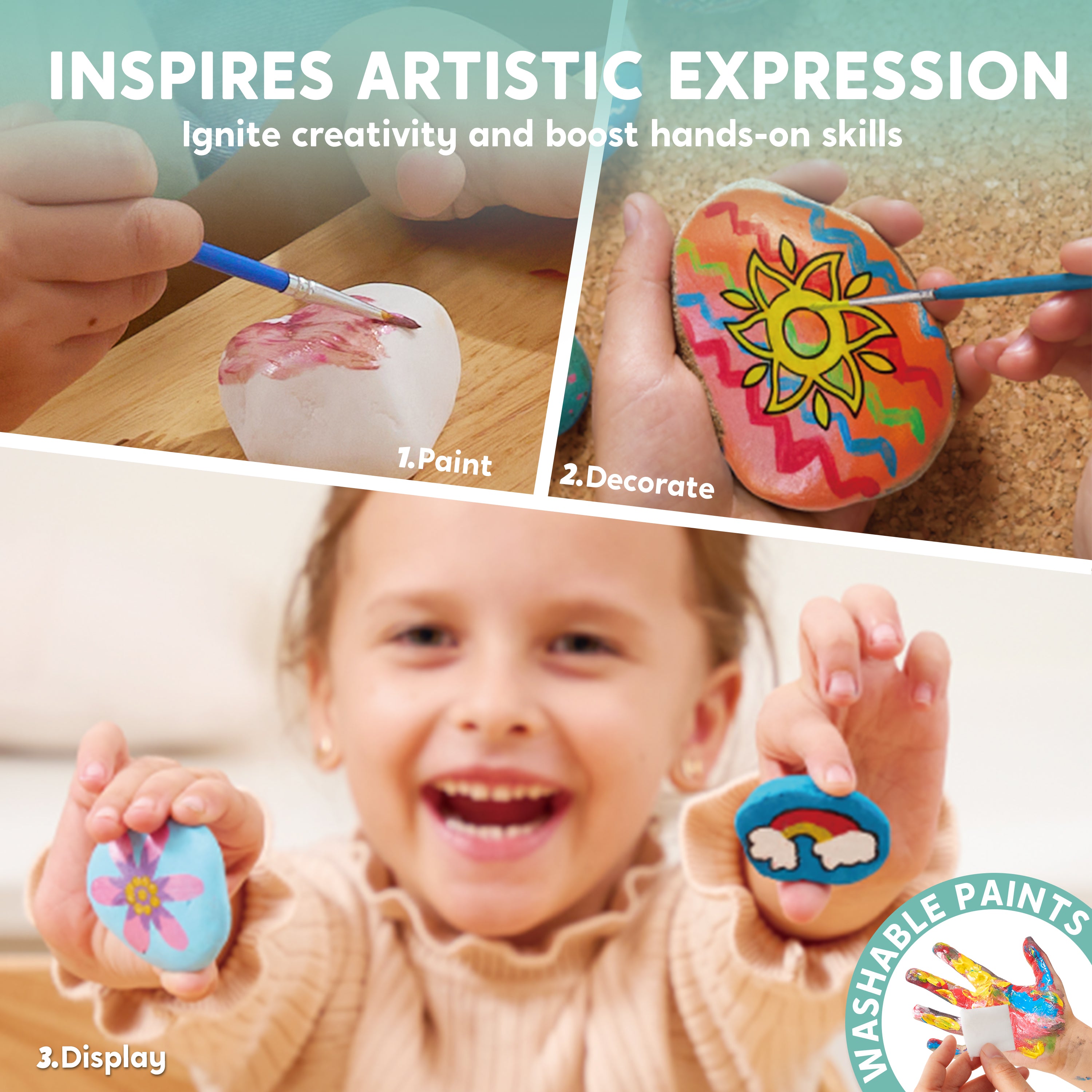 Klever Kits DIY Rock Painting Craft Kit for Kids Ages 6-12