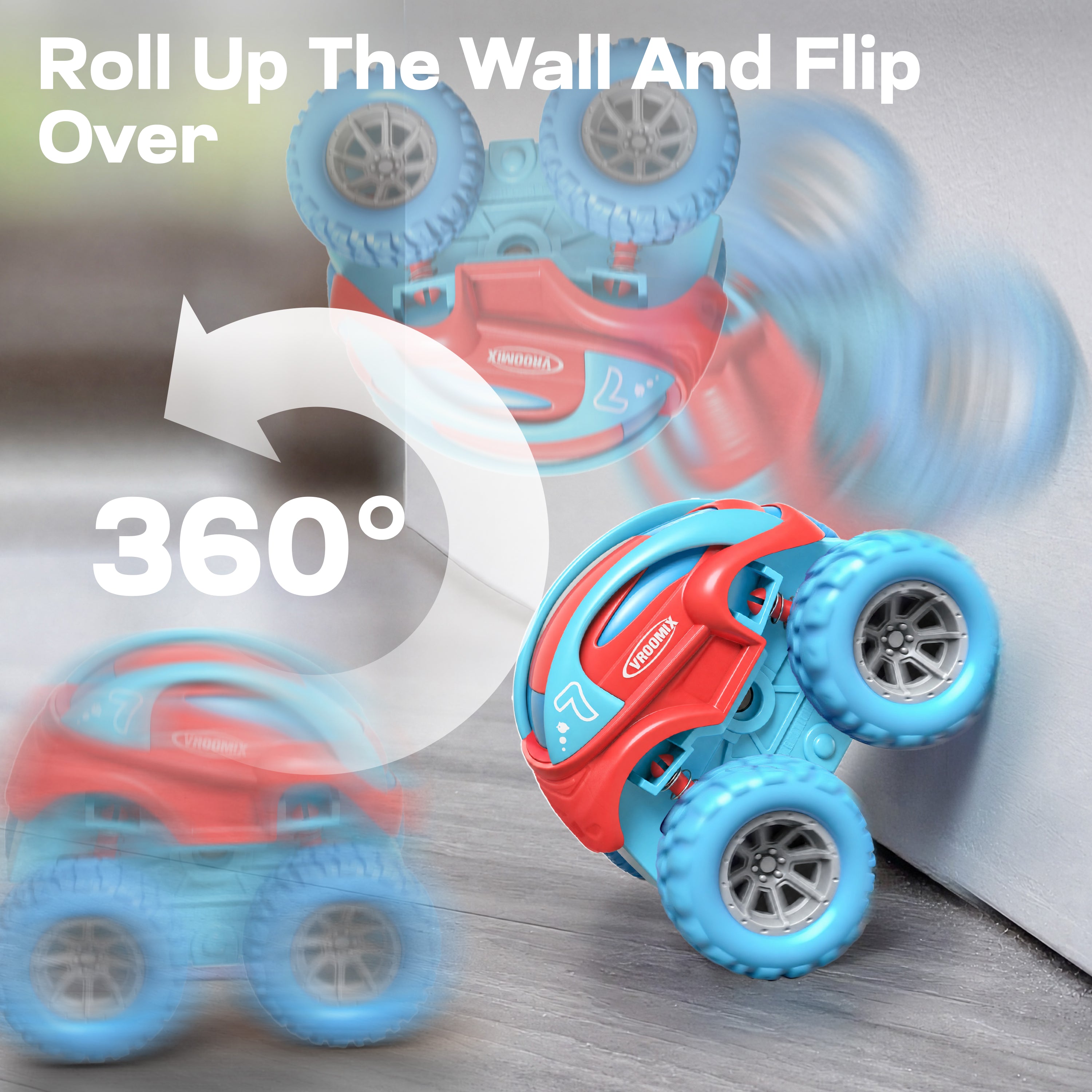 VROOMIX 3-Pack Friction Powered Flip Monster Truck Set