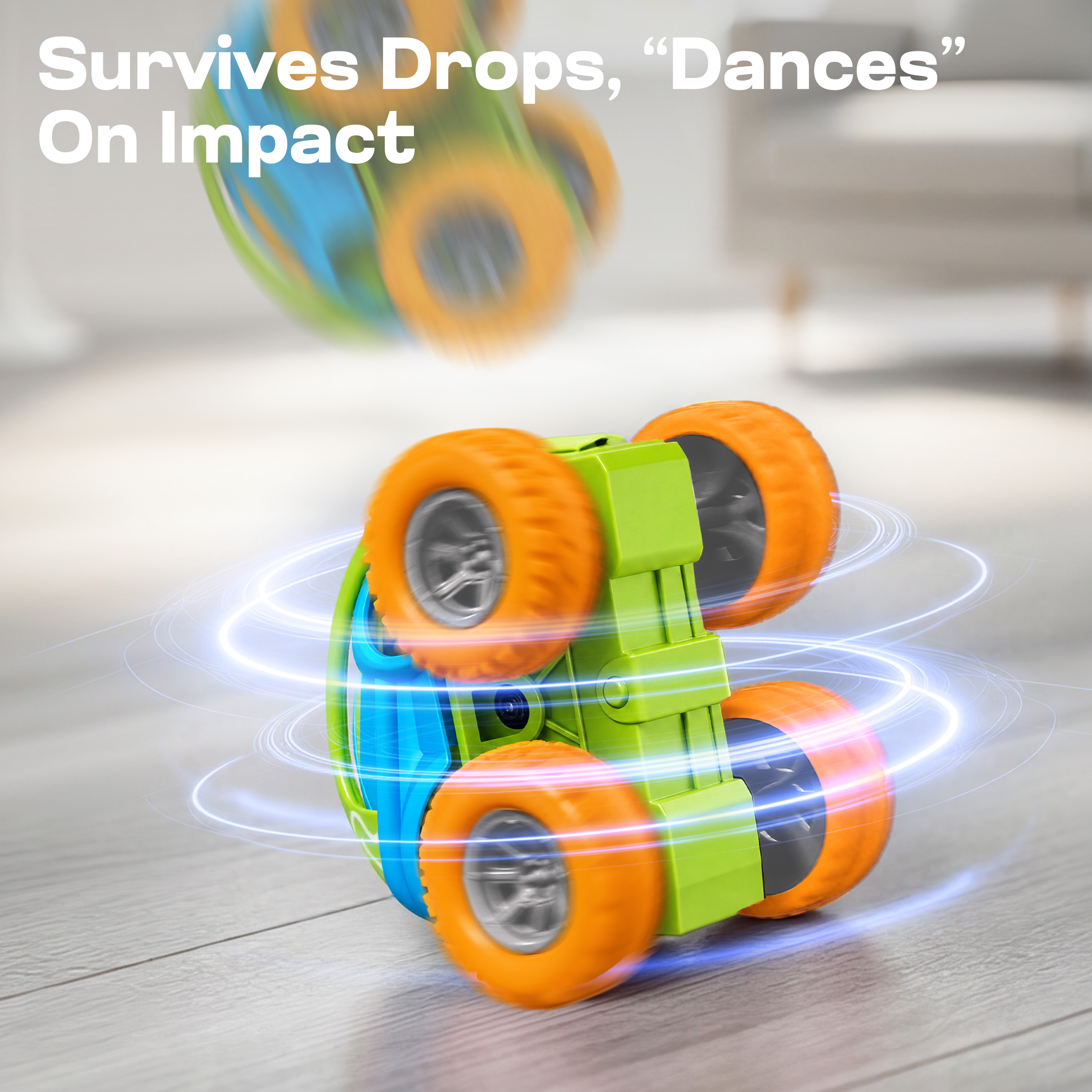 VROOMIX 3-Pack Friction Powered Flip Monster Truck Set