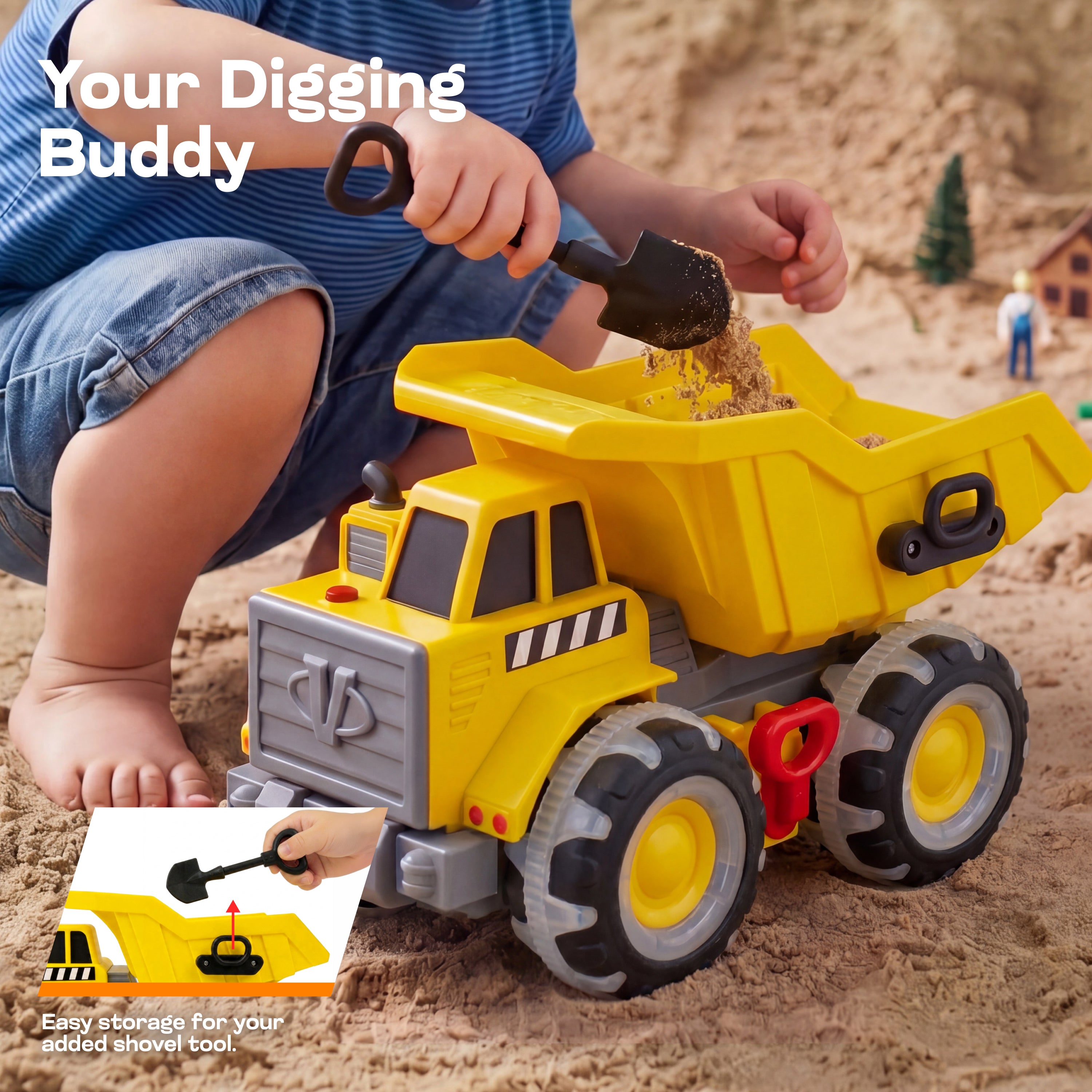 VROOMIX Kids Toy Dump Truck with Lights & Sounds