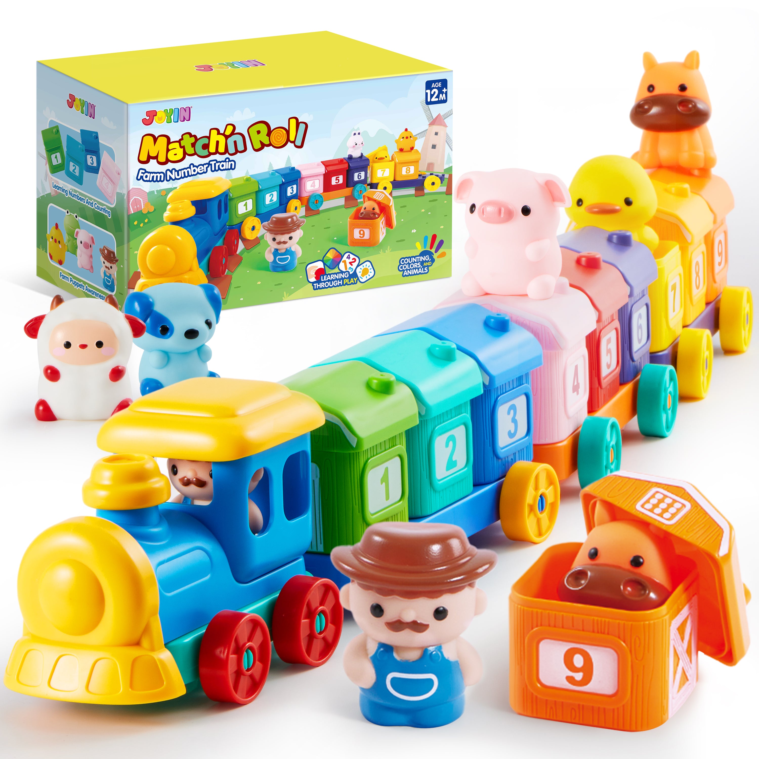 Play-Act Montessori Farm Train Sorting & Counting Toy