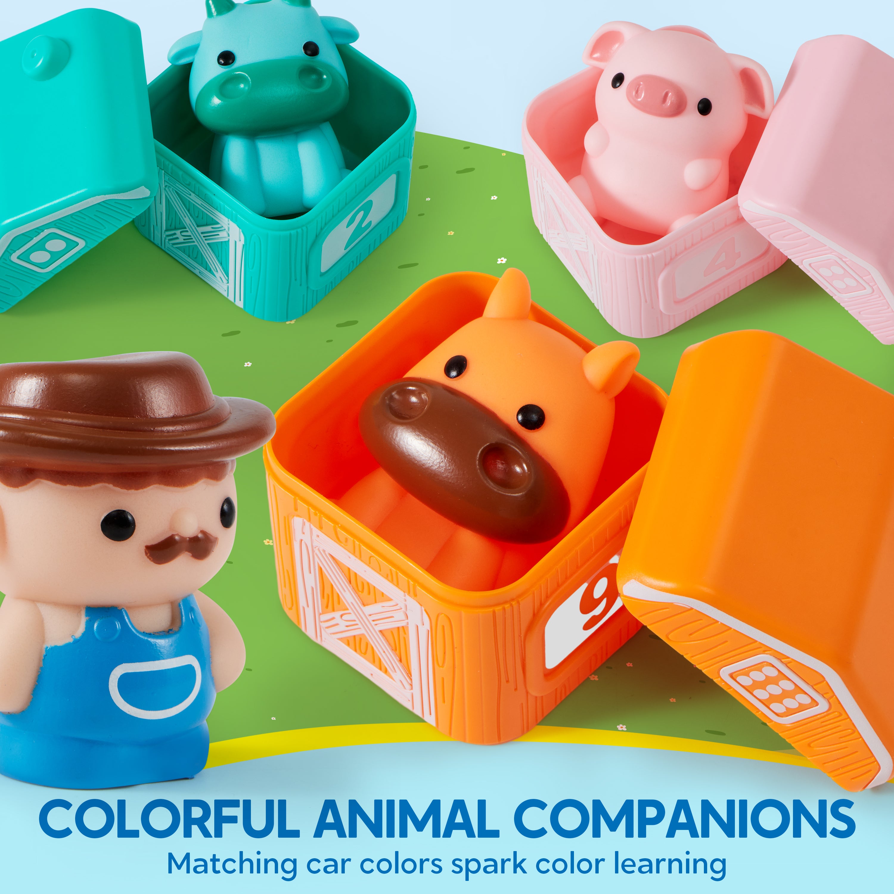 Play-Act Montessori Farm Train Sorting & Counting Toy