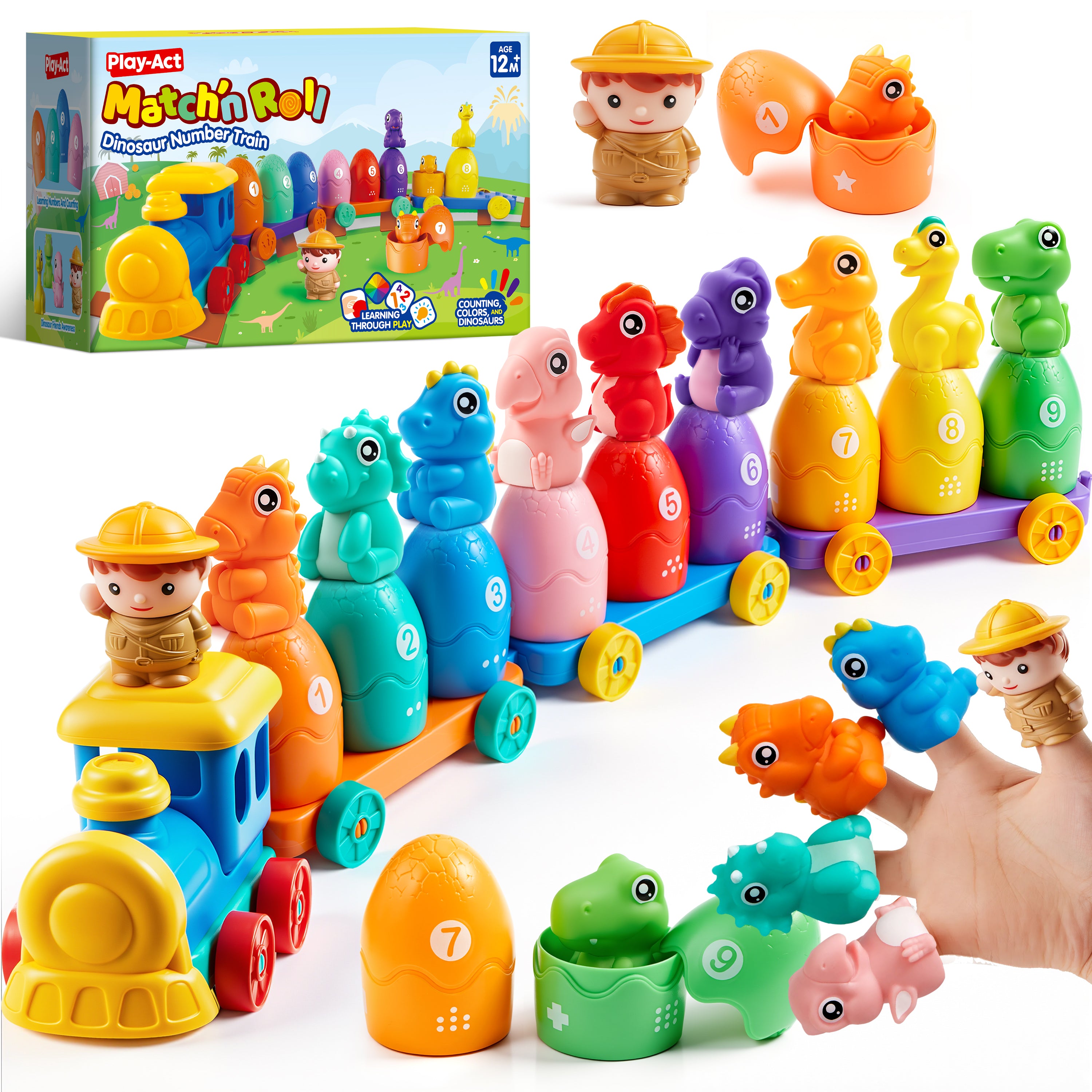 Play-Act Counting & Sorting Dinosaur Train for Toddlers
