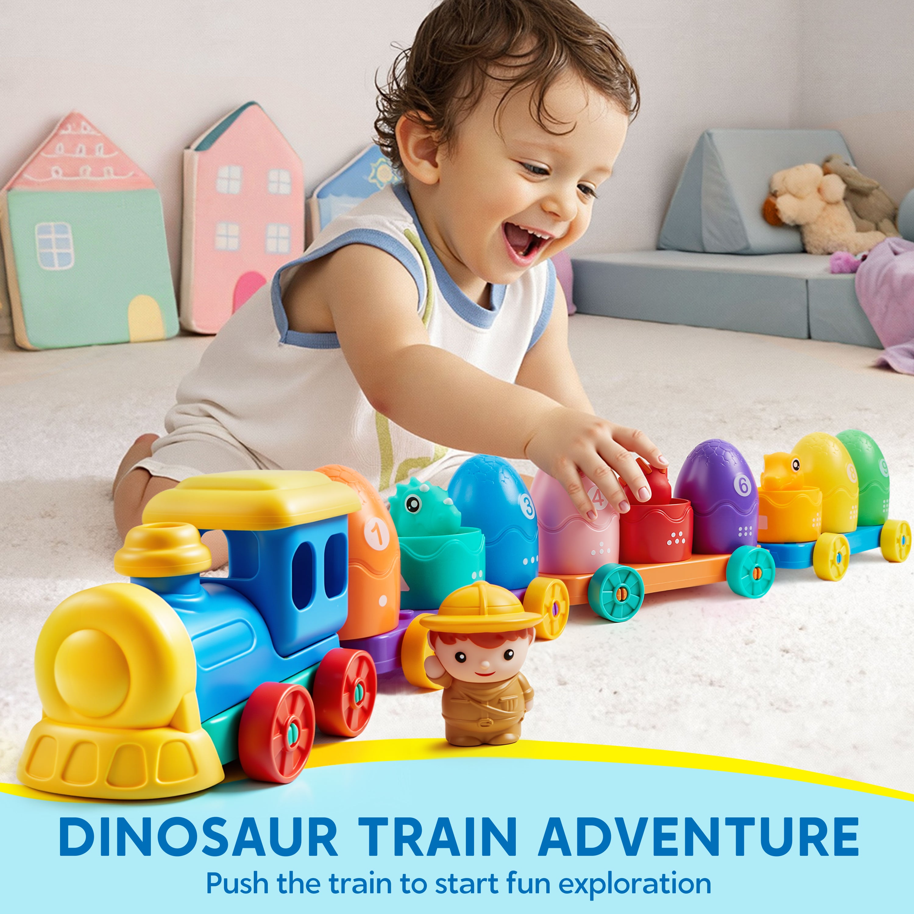 Play-Act Counting & Sorting Dinosaur Train for Toddlers