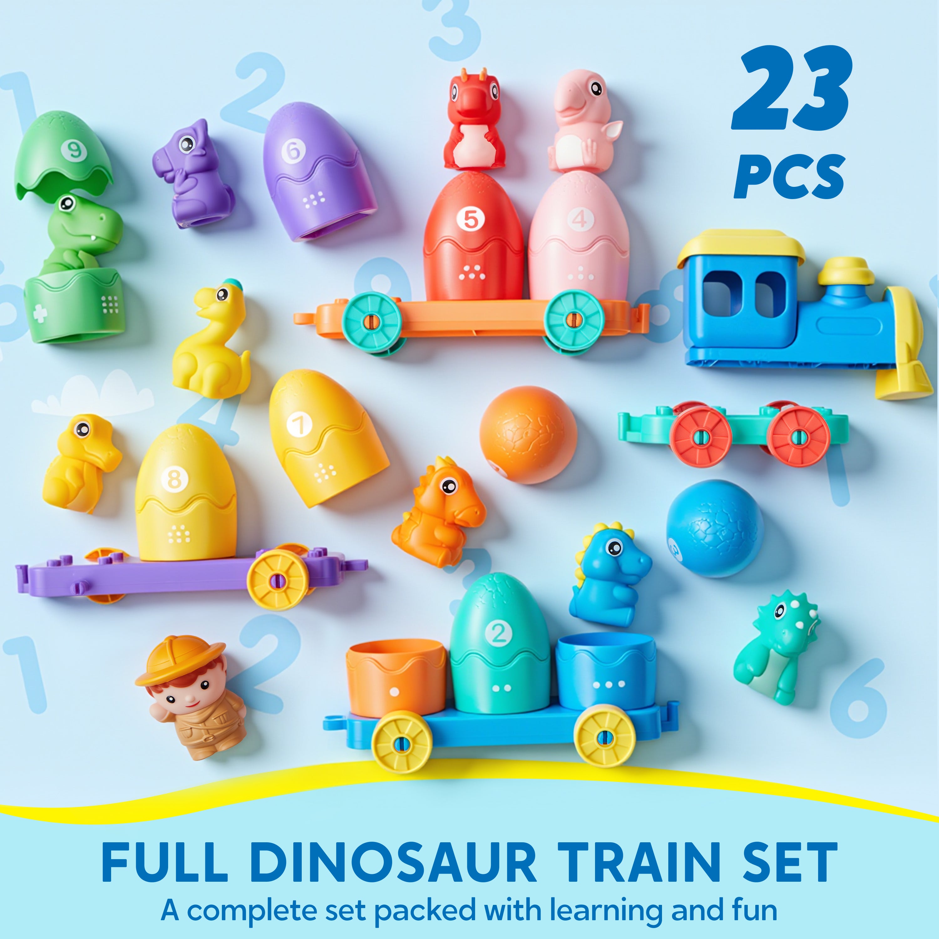 Play-Act Counting & Sorting Dinosaur Train for Toddlers