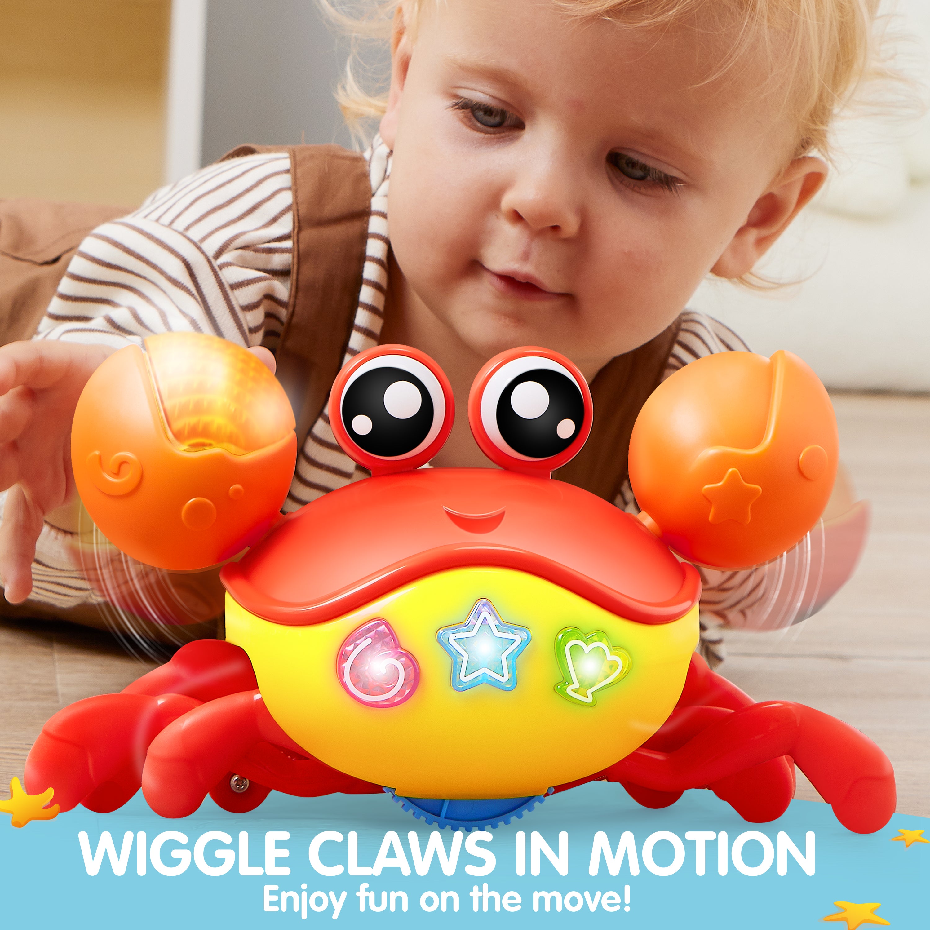 Play-Act Interactive Smart Sensing Crawling Crab Baby Toy