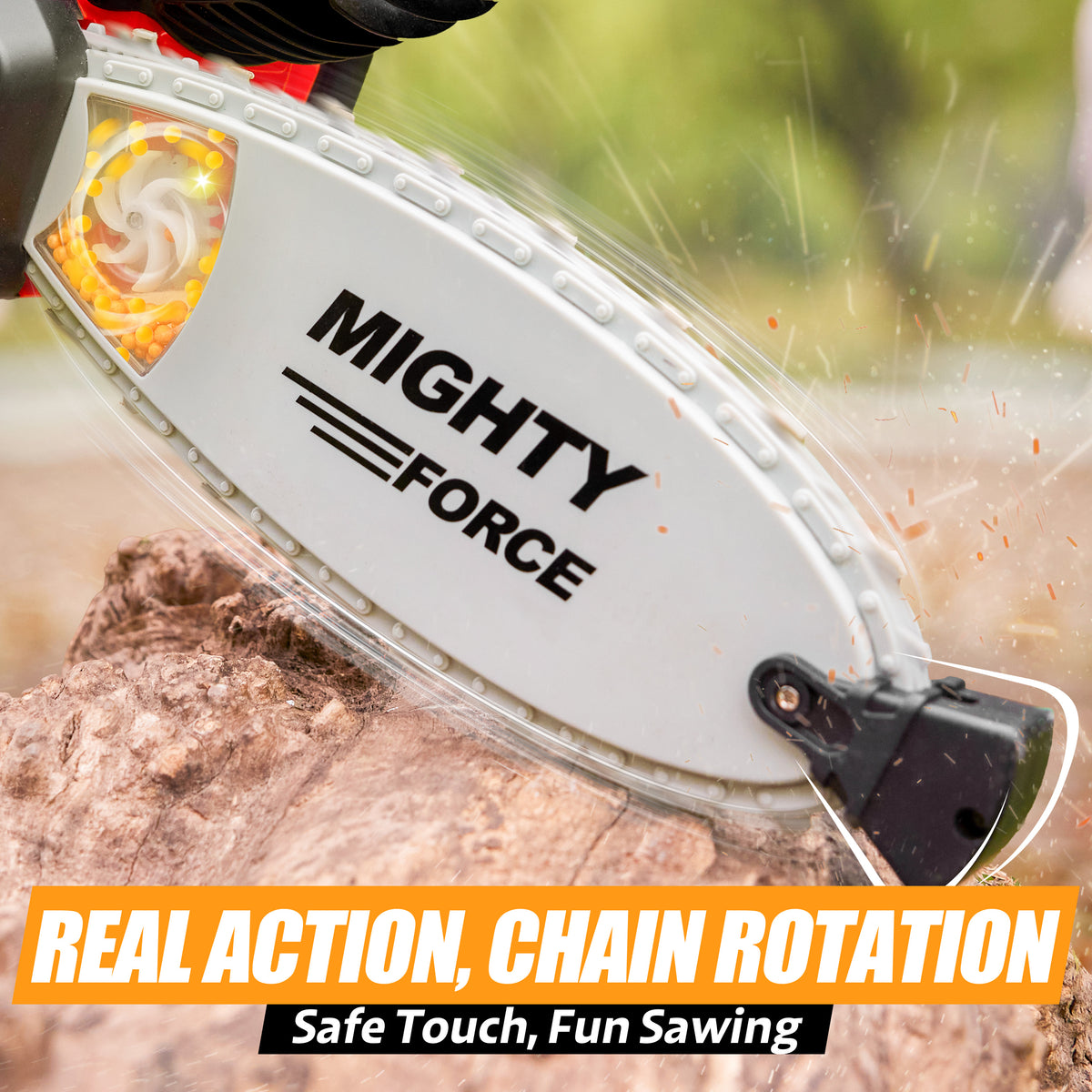 Mighty Force Kids Toy Chainsaw - Lights, Sounds & Spinning Action for 3+