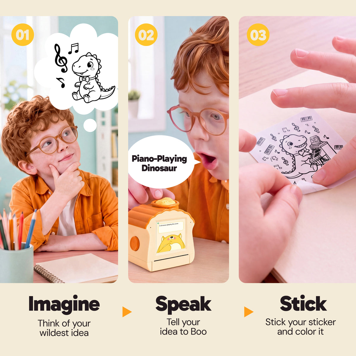 JOVA Print-a-Boo AI Sticker Printer - Custom Sticker Maker for Kids