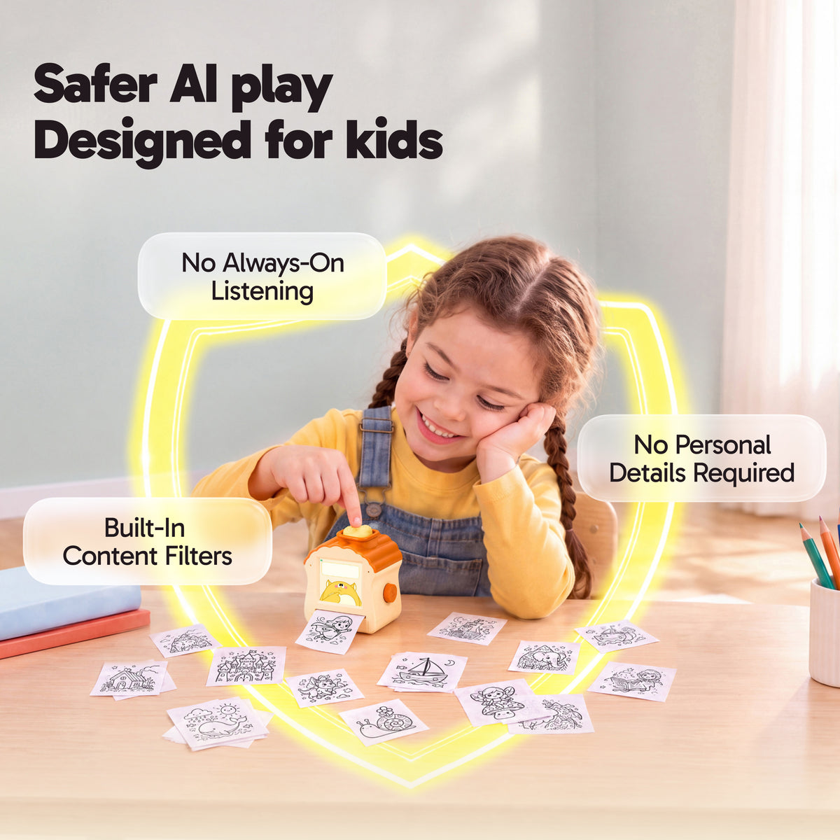 JOVA Print-a-Boo AI Sticker Printer - Custom Sticker Maker for Kids