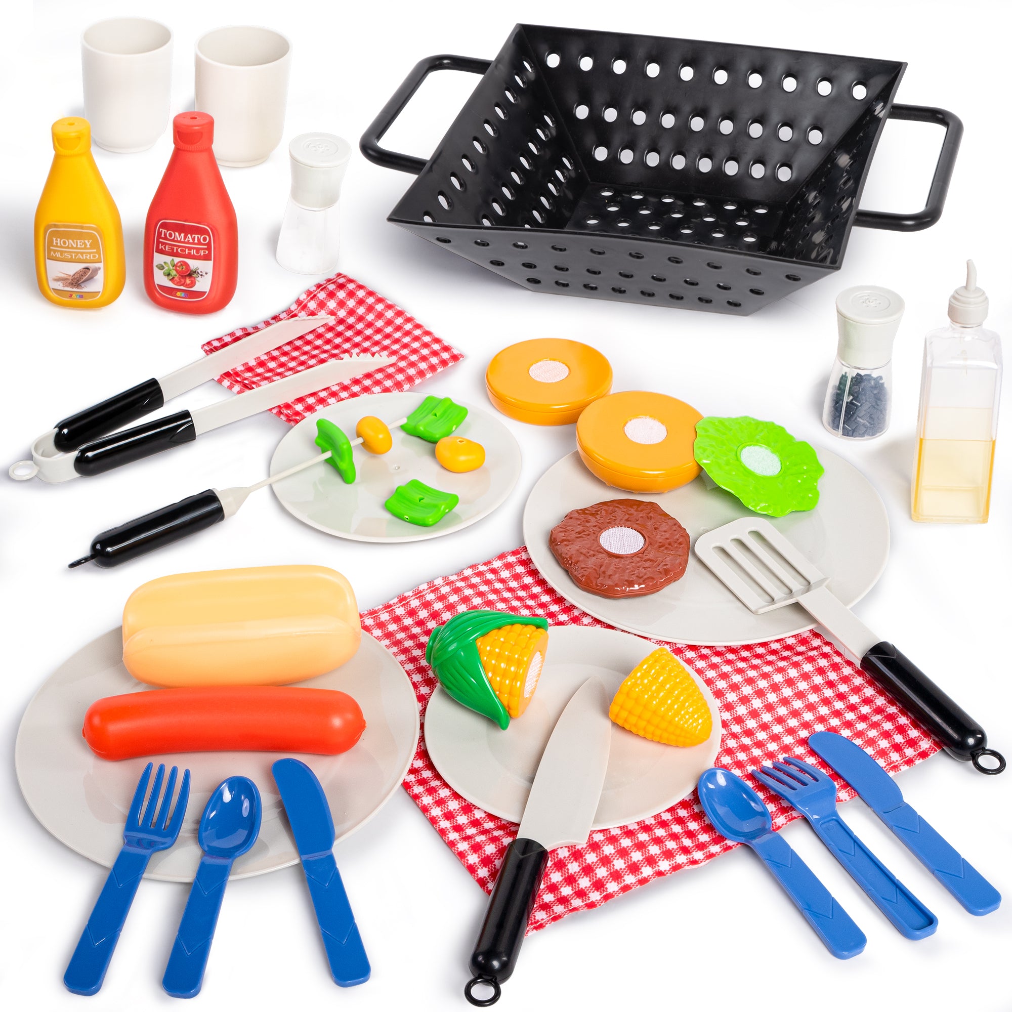 JOYIN Kids BBQ Grill & Play Food Toy Set for Toddlers