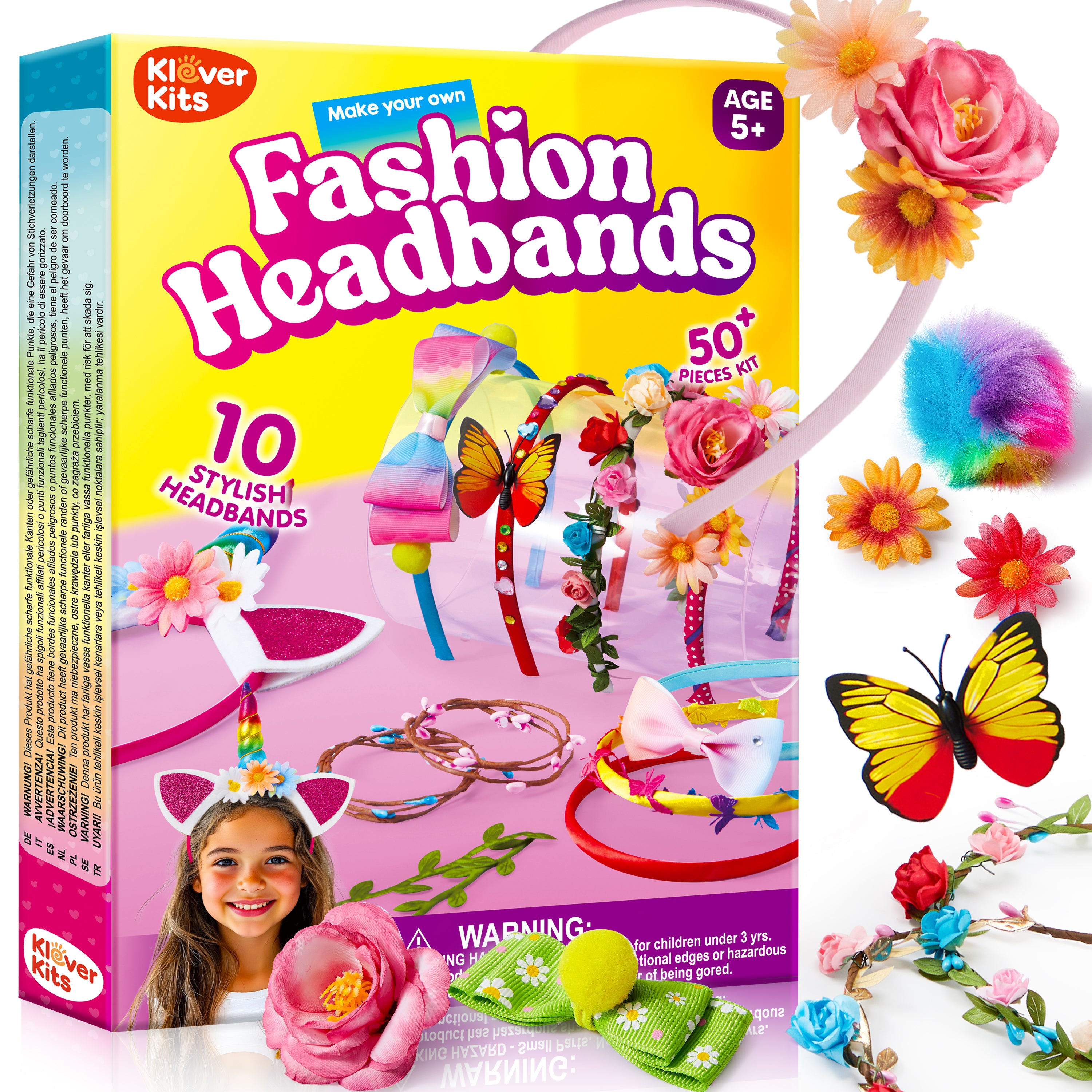 Klever Kits DIY Headband Making Craft Kit for Girls Ages 5-12