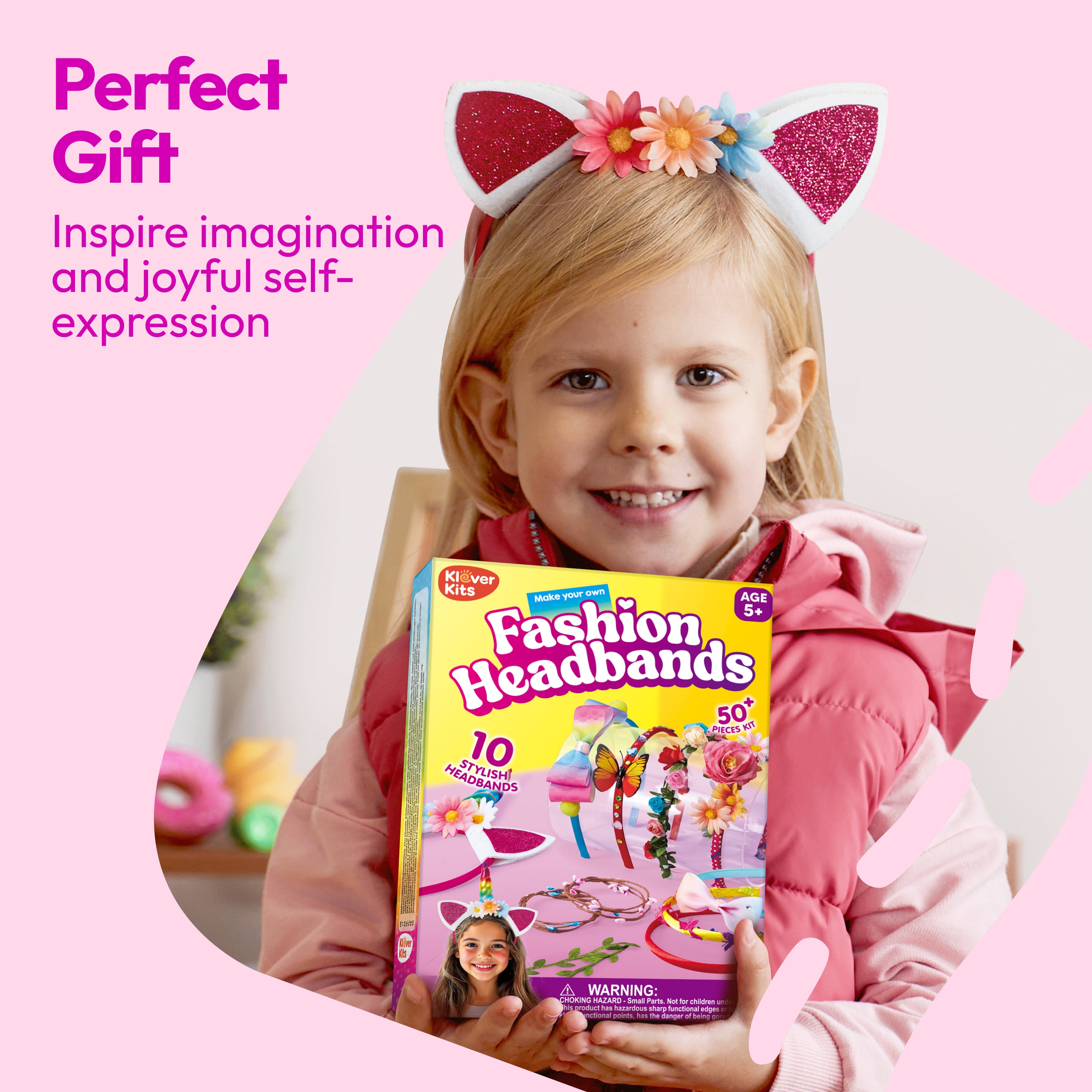 Klever Kits DIY Headband Making Craft Kit for Girls Ages 5-12