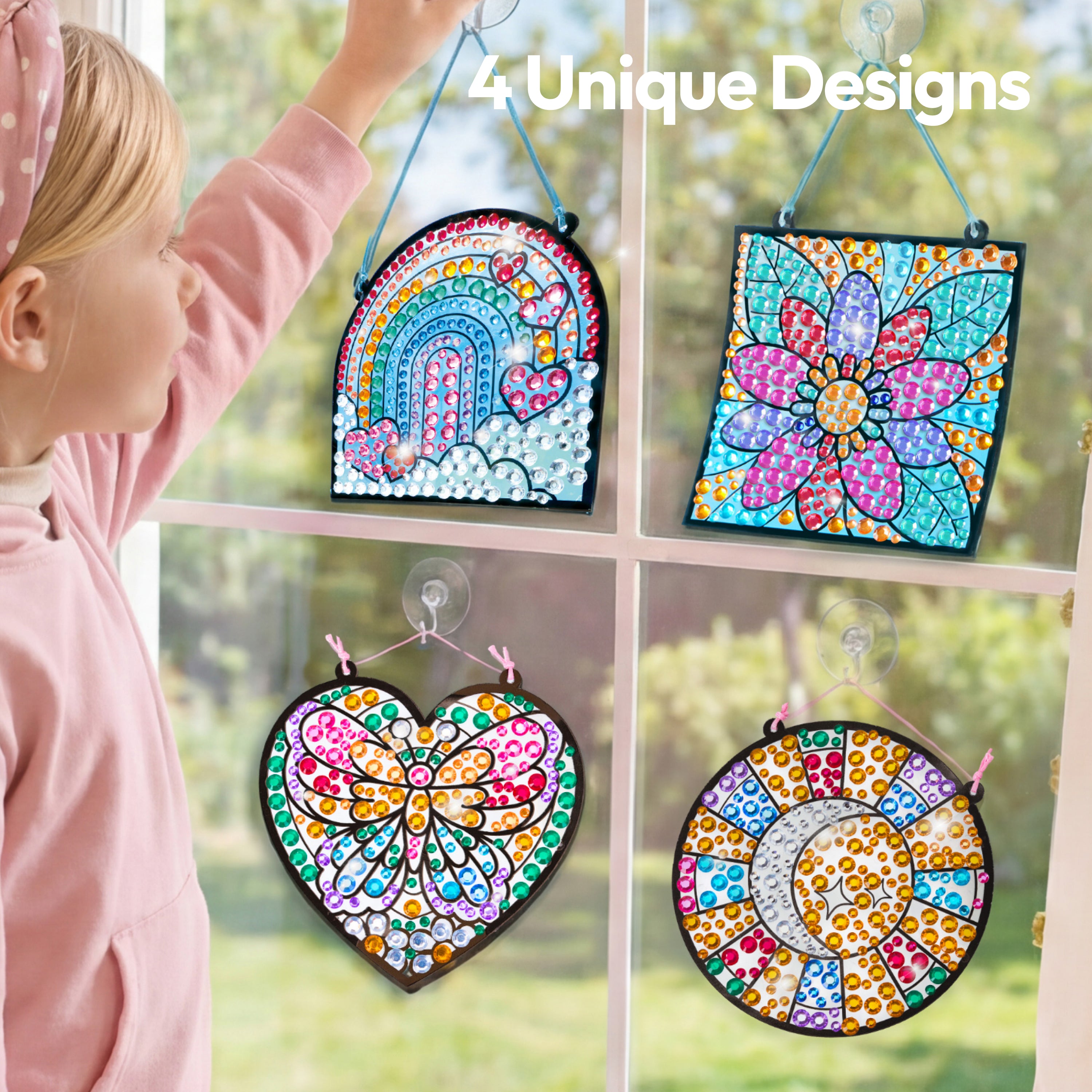 Klever Kits Gem Diamond Painting Window Suncatchers (4-Pack)