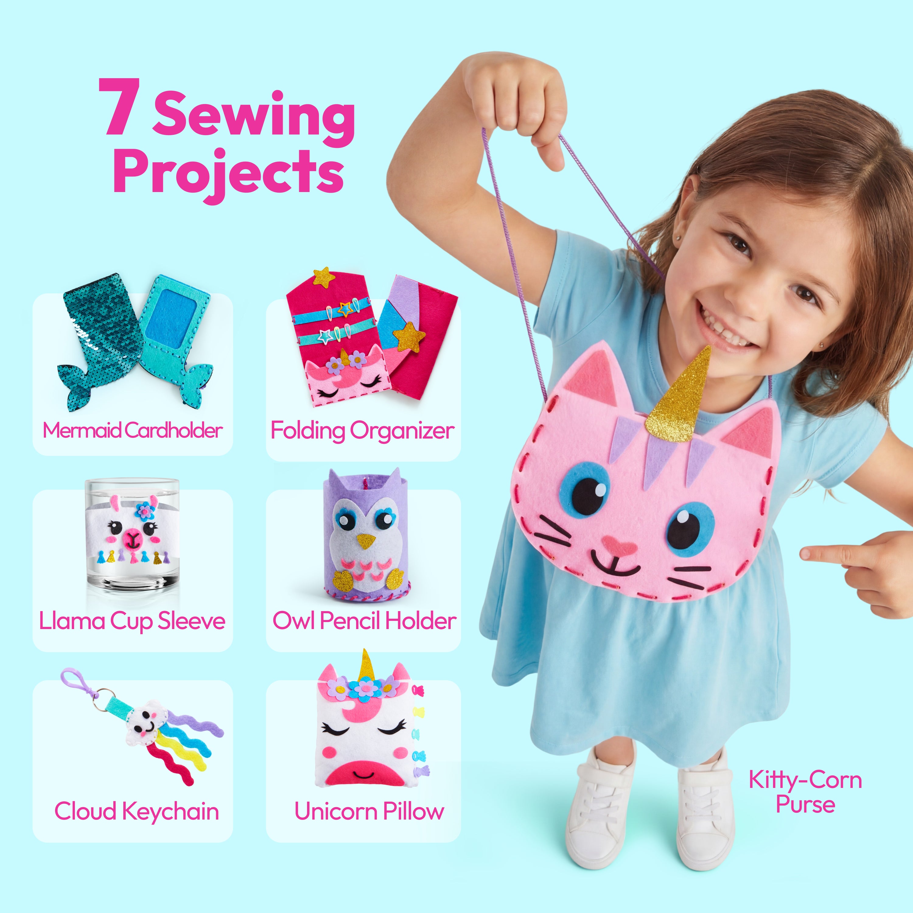 Klever Kits My First Kids Sewing Kit: Unicorn & Mermaid Age 6+