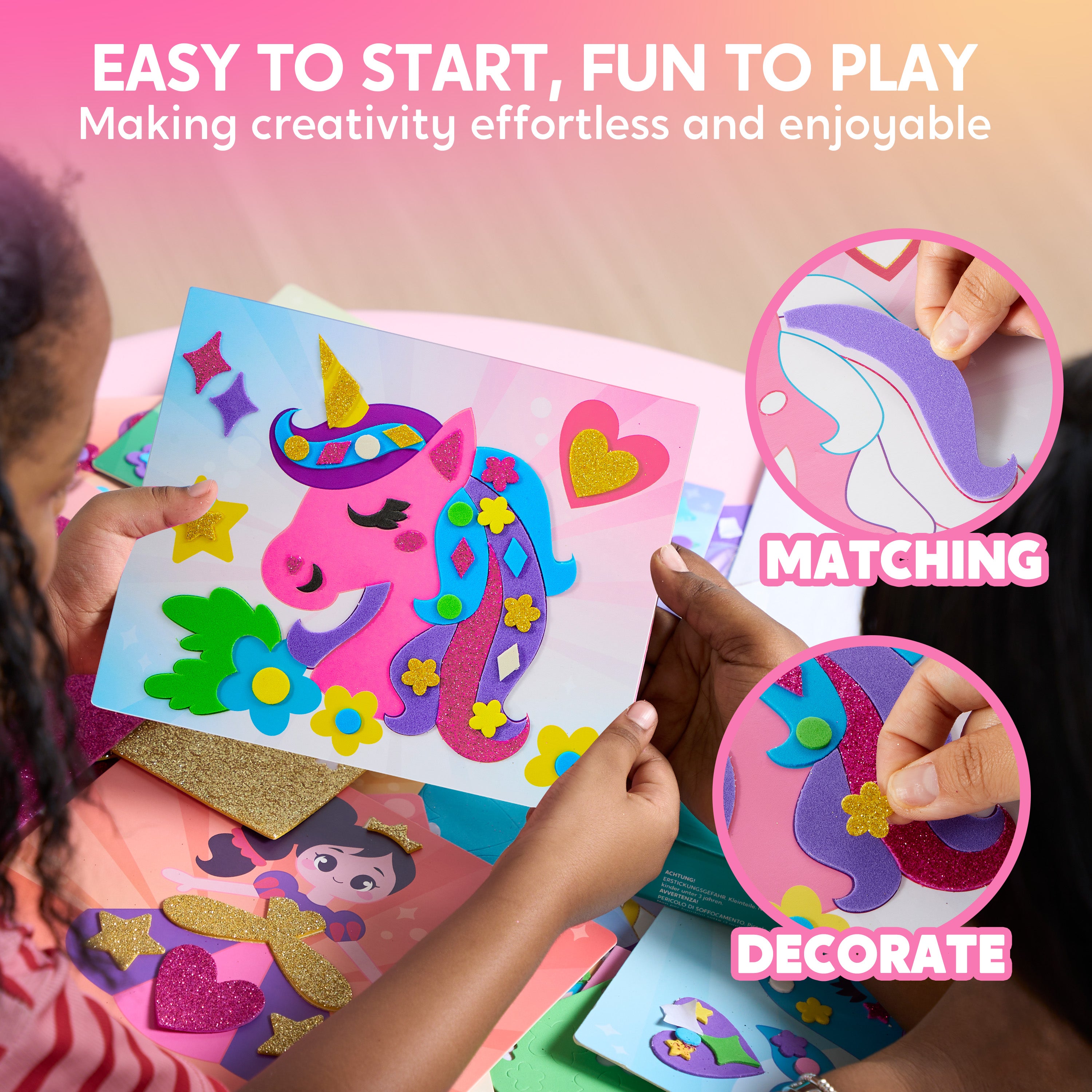 Klever Kits Unicorns & Princesses 3D Foam Sticker Art Kit (800+ Pcs)