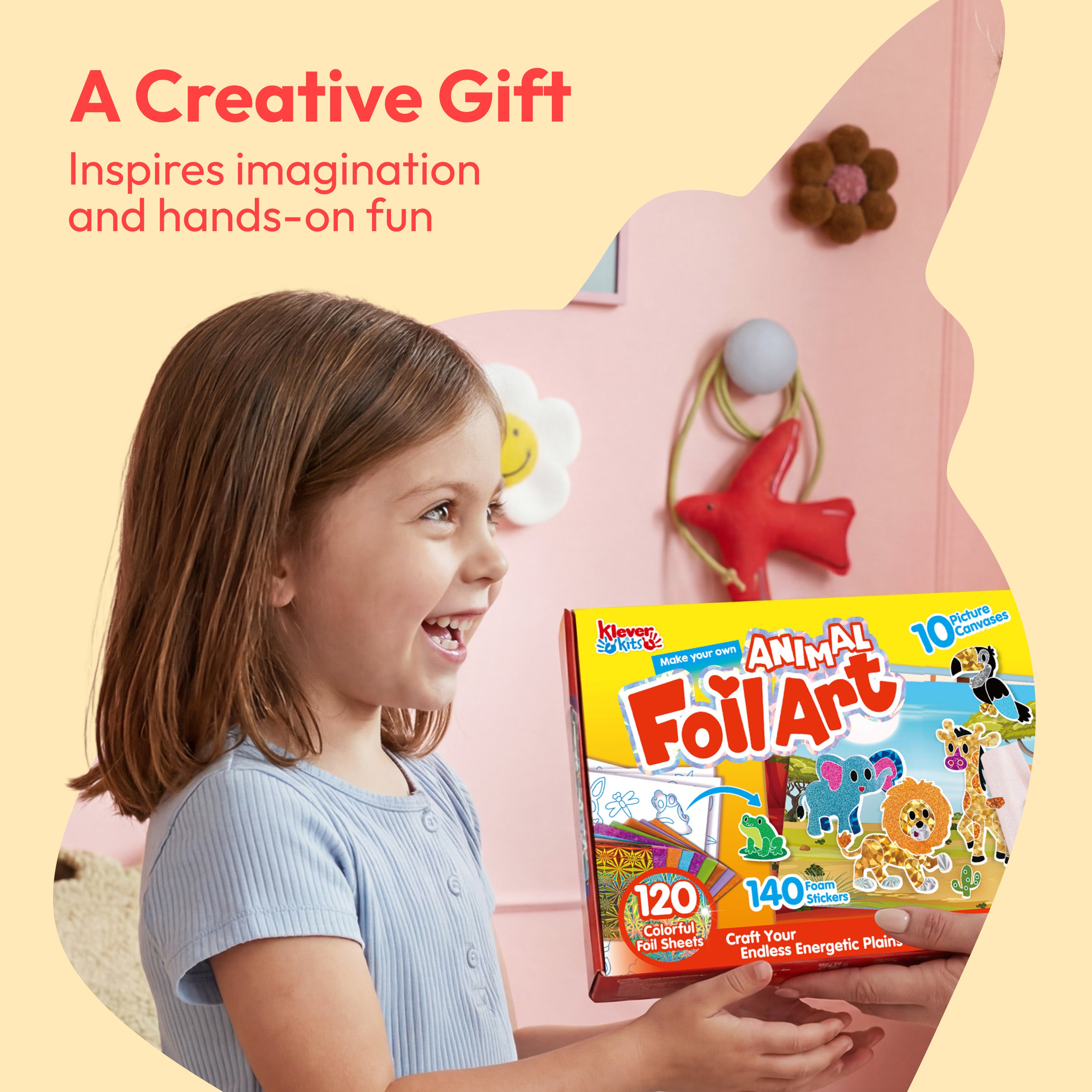Klever Kits No-Mess Animal Foil Art & Sticker Activity Kit