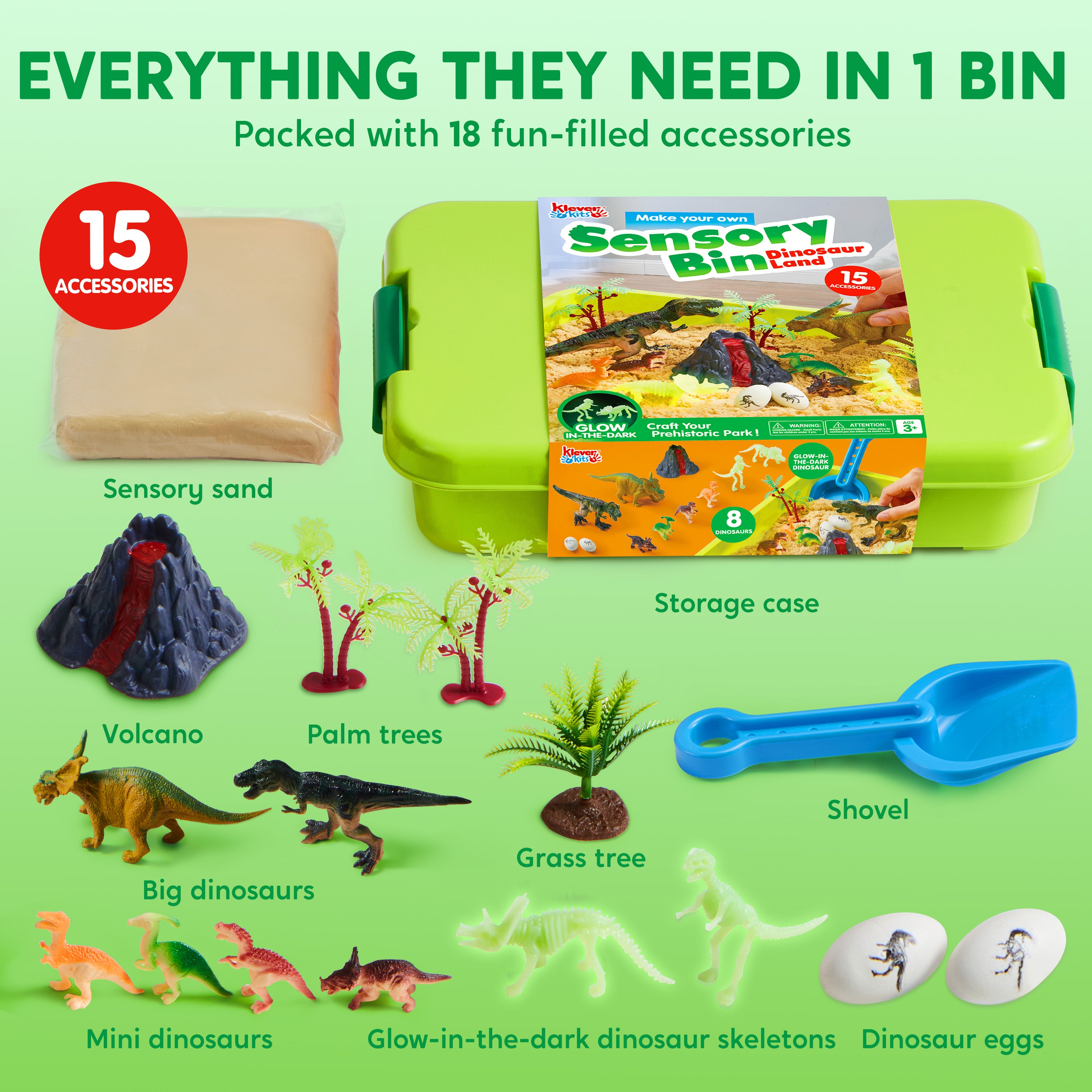 Klever Kits Construction Sensory Bin with Glow Stones Age 3+