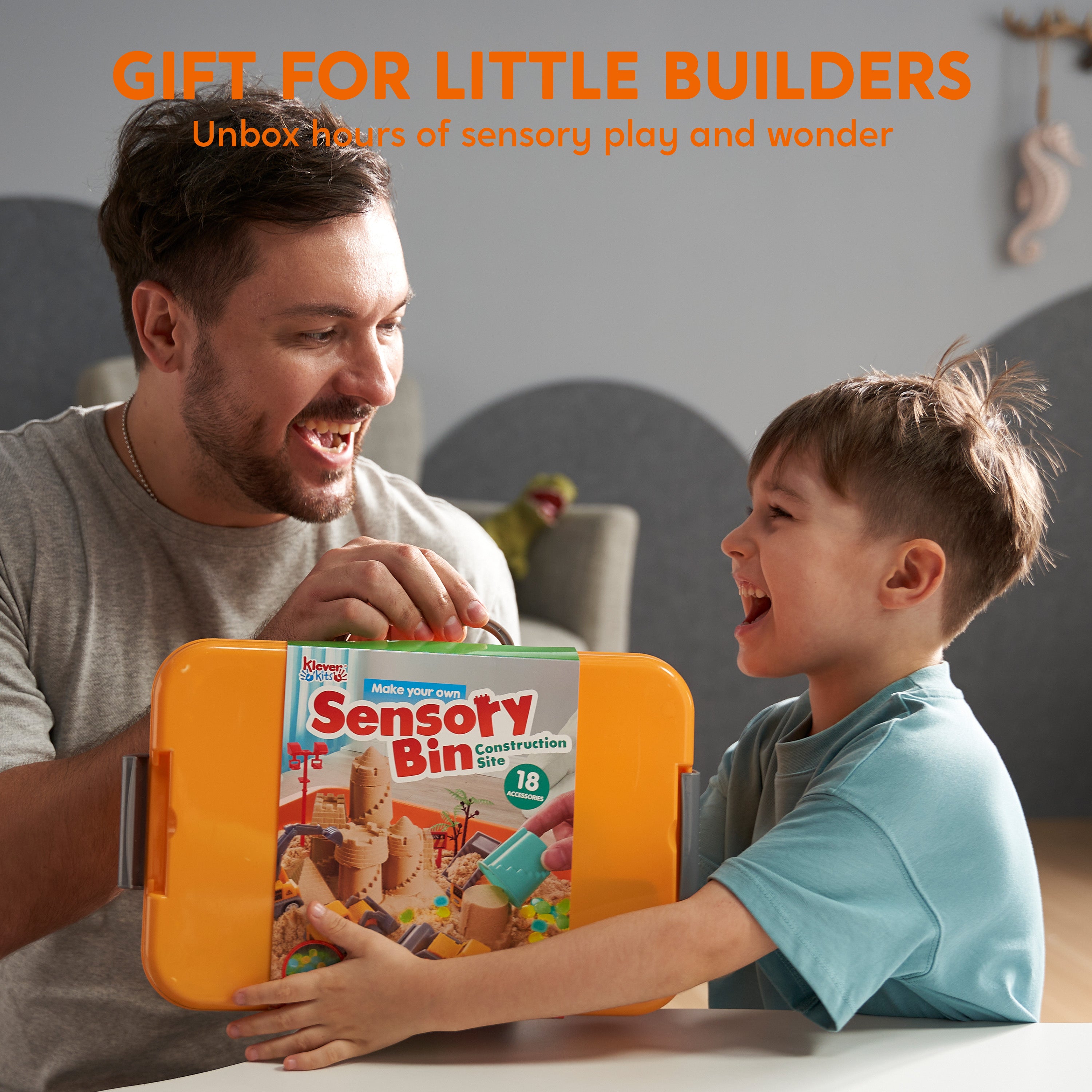 Klever Kits Construction Sensory Bin with Glow Stones Age 3+
