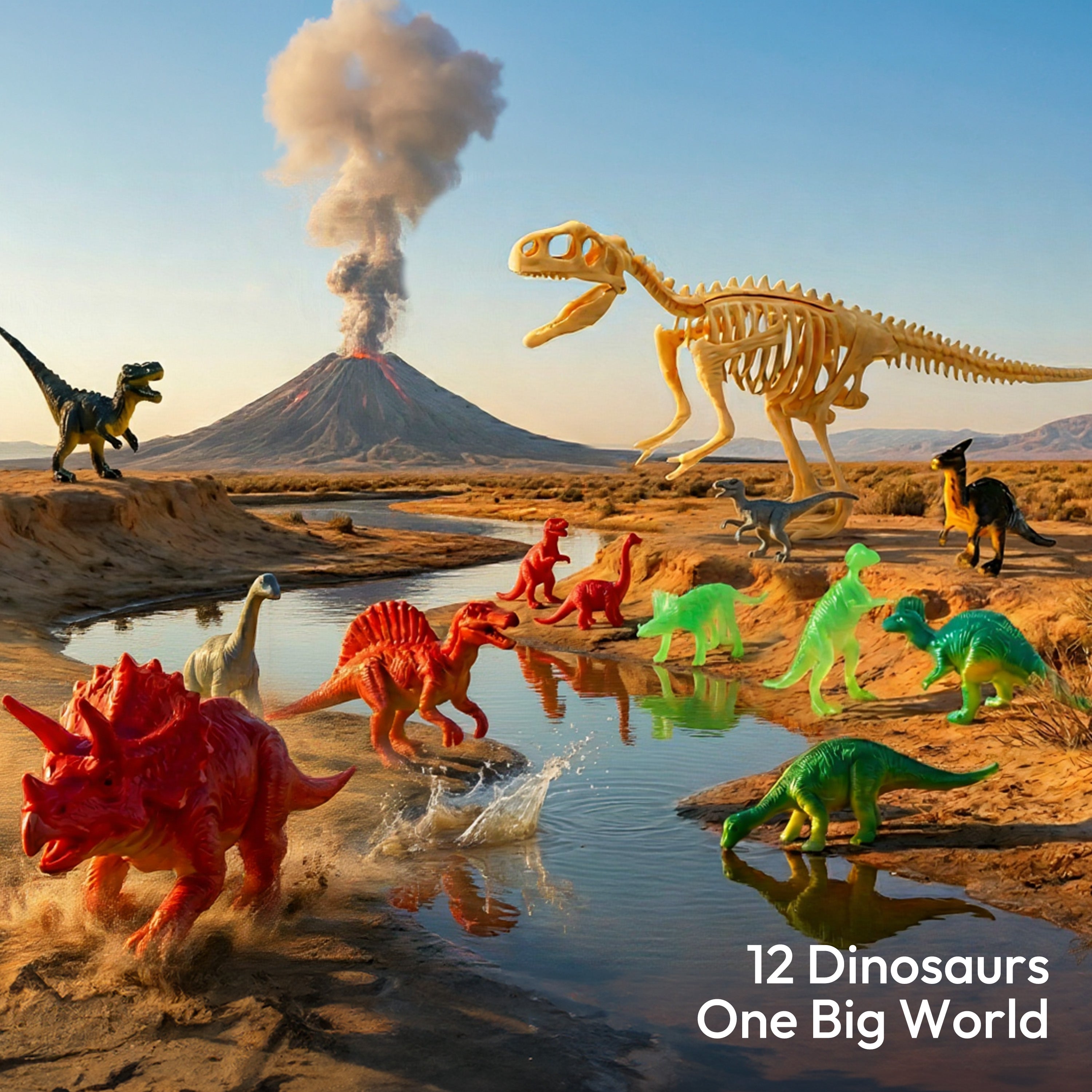 Klever Kits 3-in-1 Glow-in-the-Dark Dinosaur Fossil Digging Kit