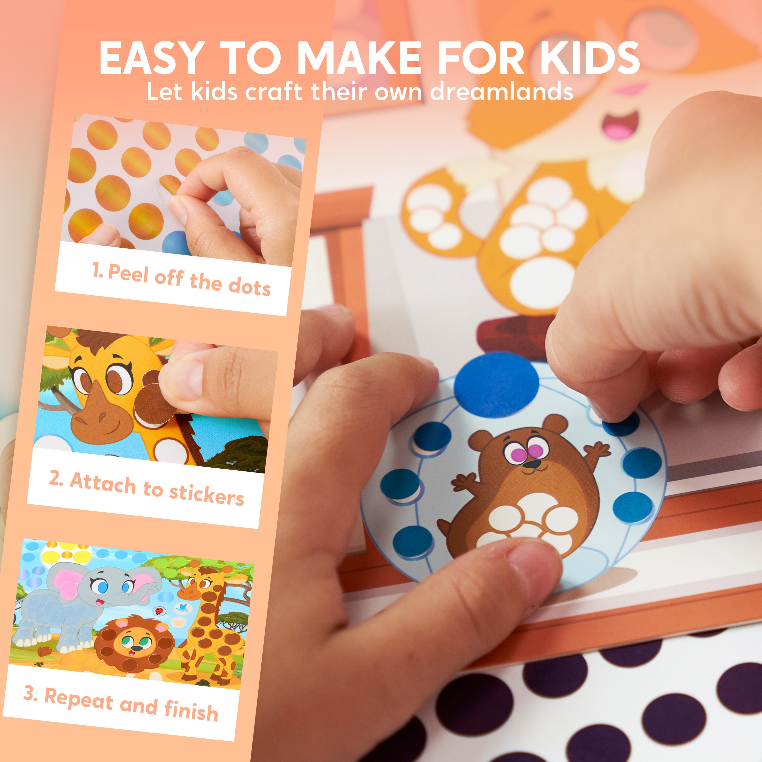 Klever Kits Animal Dot Art & Sticker Activity Kit