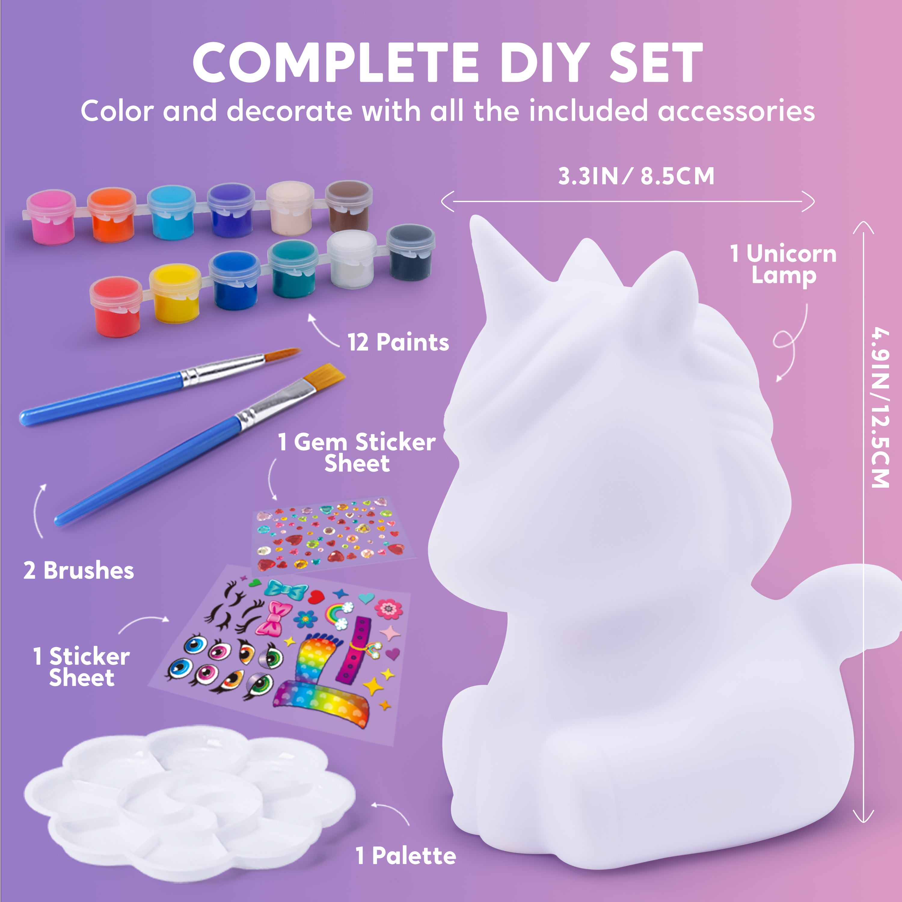 Klever Kits DIY Paint-Your-Own Unicorn Night Light Kit