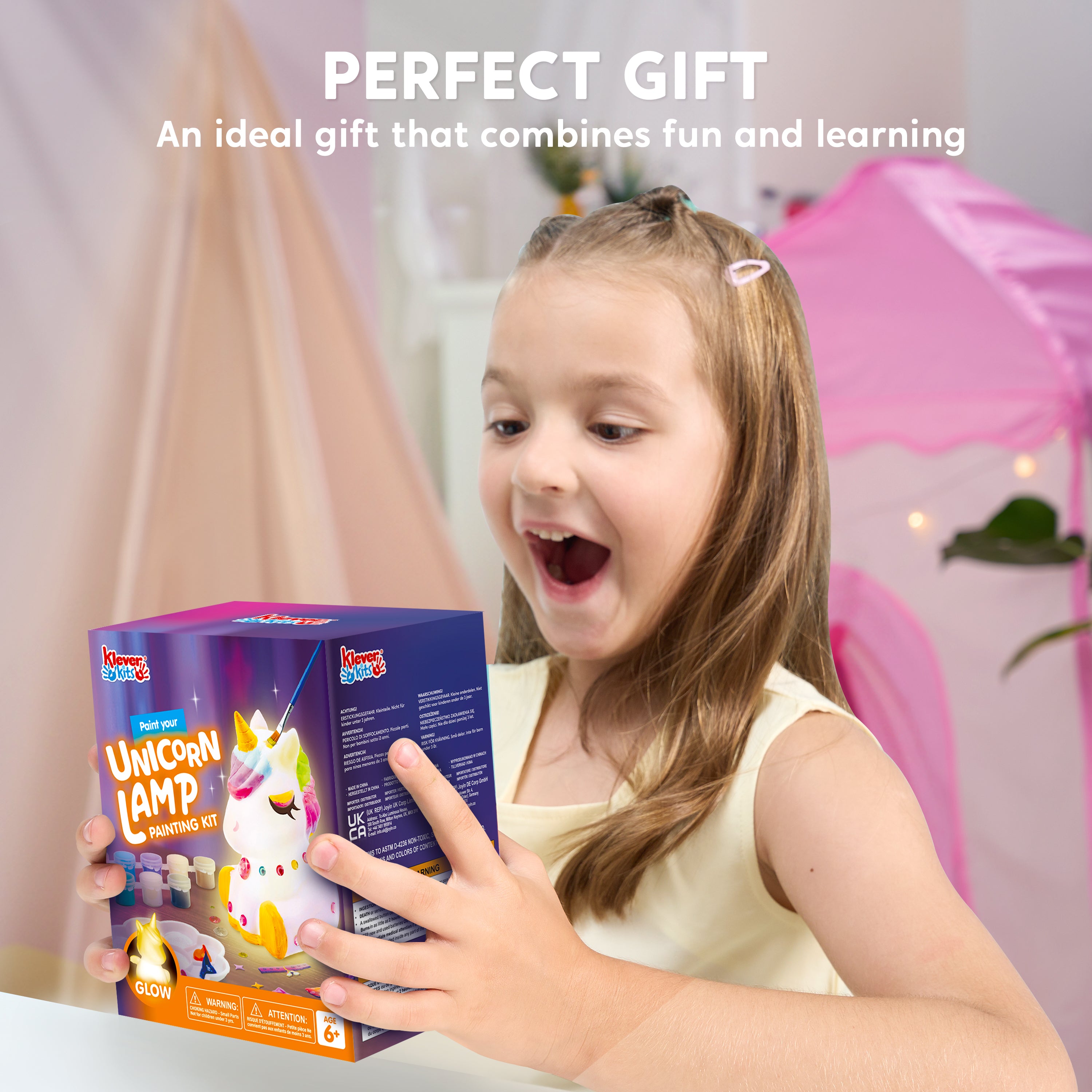 Klever Kits DIY Paint-Your-Own Unicorn Night Light Kit