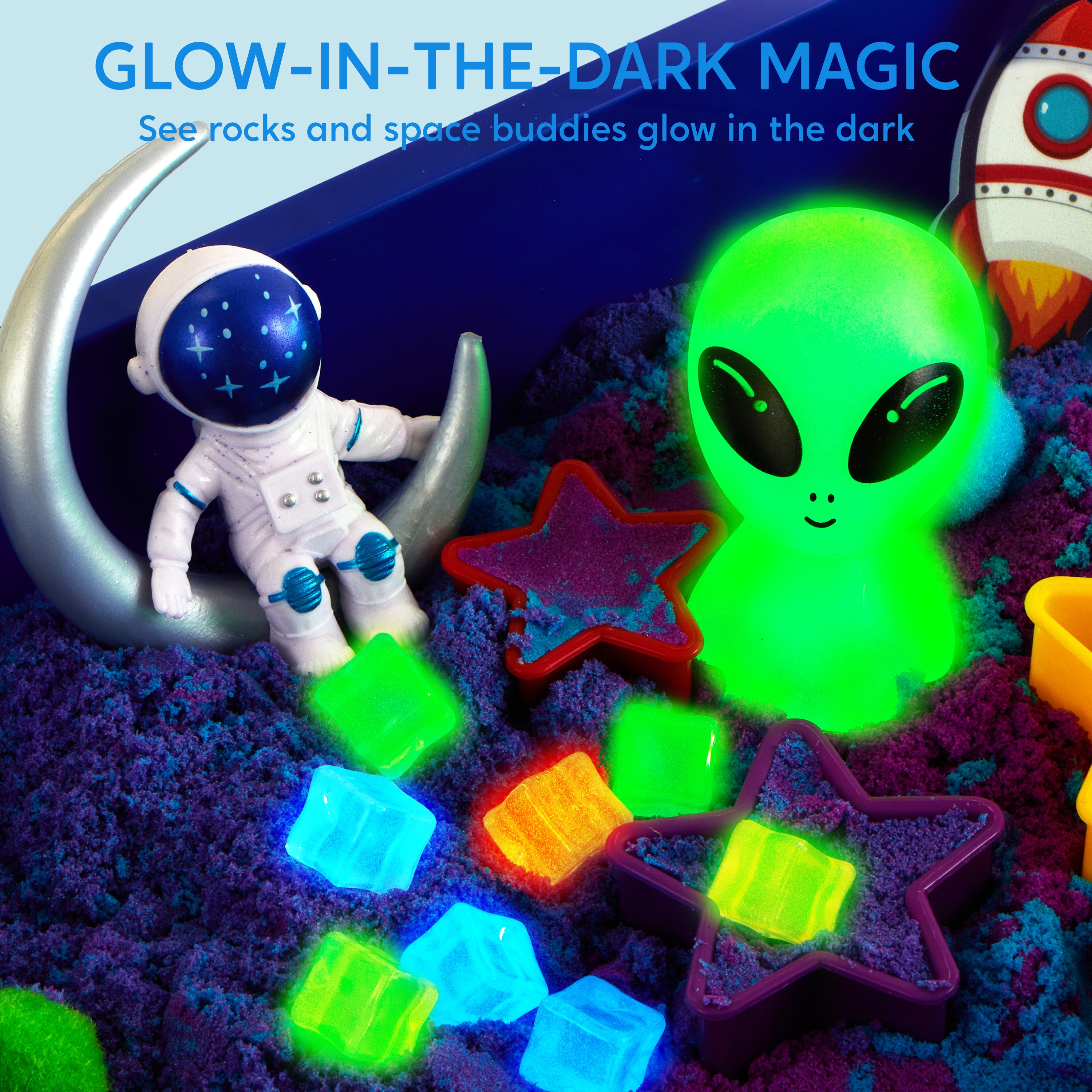 Klever Kits Outer Space Sensory Bin with Glow Rocks Age 3+