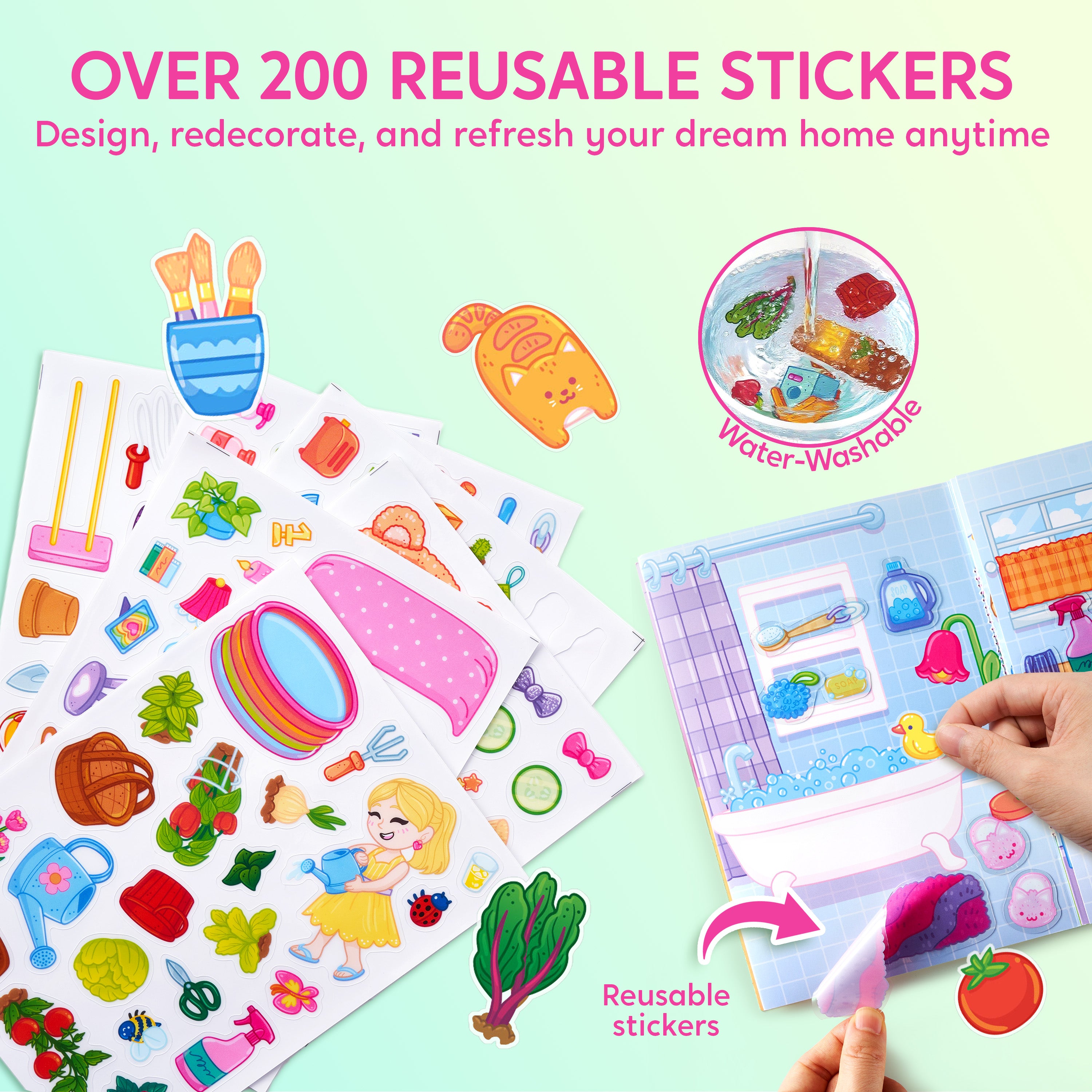 Klever Kits Reusable Sticker Book: My Dream Home (200+ Stickers)