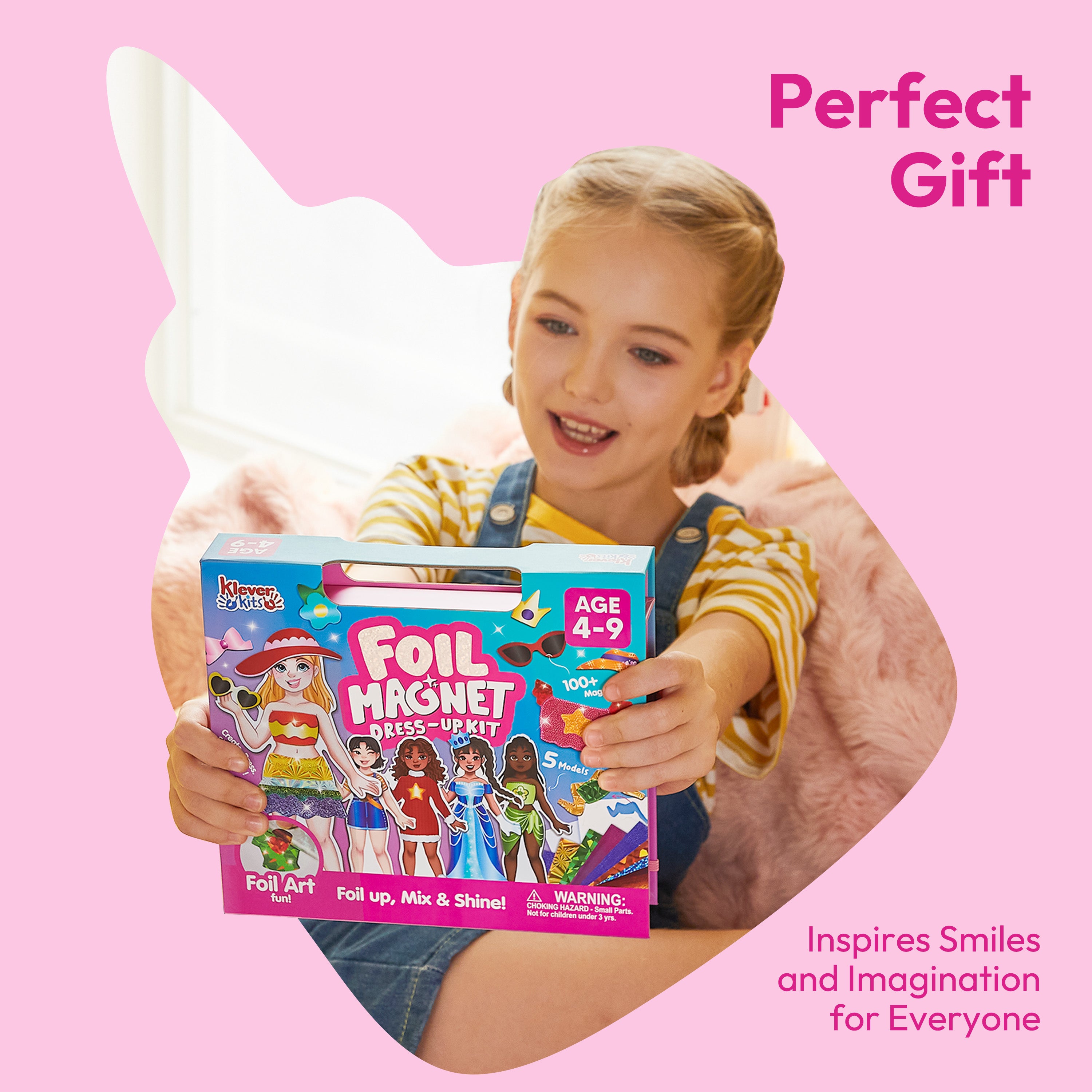 Klever Kits 2-in-1 Foil Art & Magnetic Dress-Up Doll Set