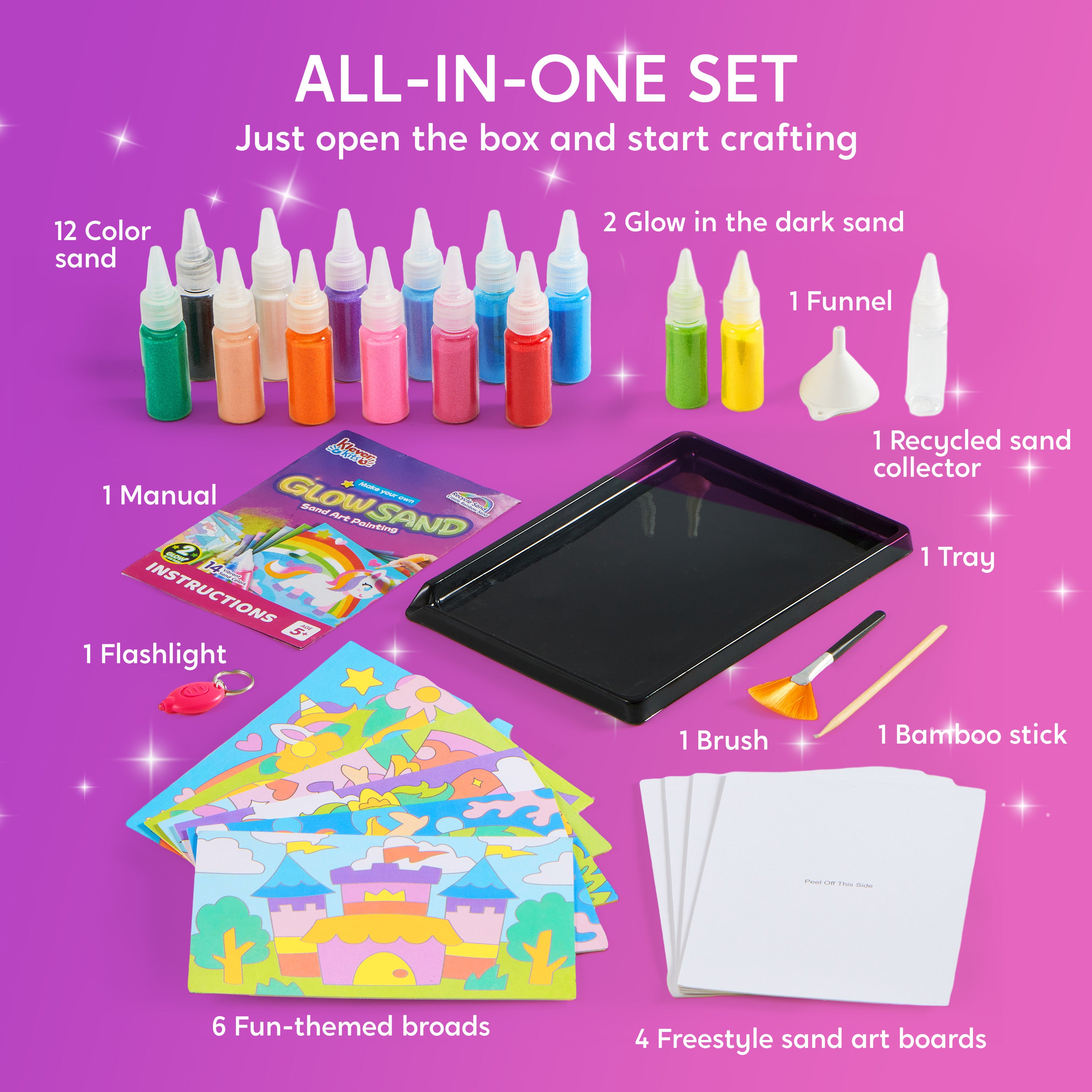 Klever Kits Glow Sand Painting Art Kit Ages 5+