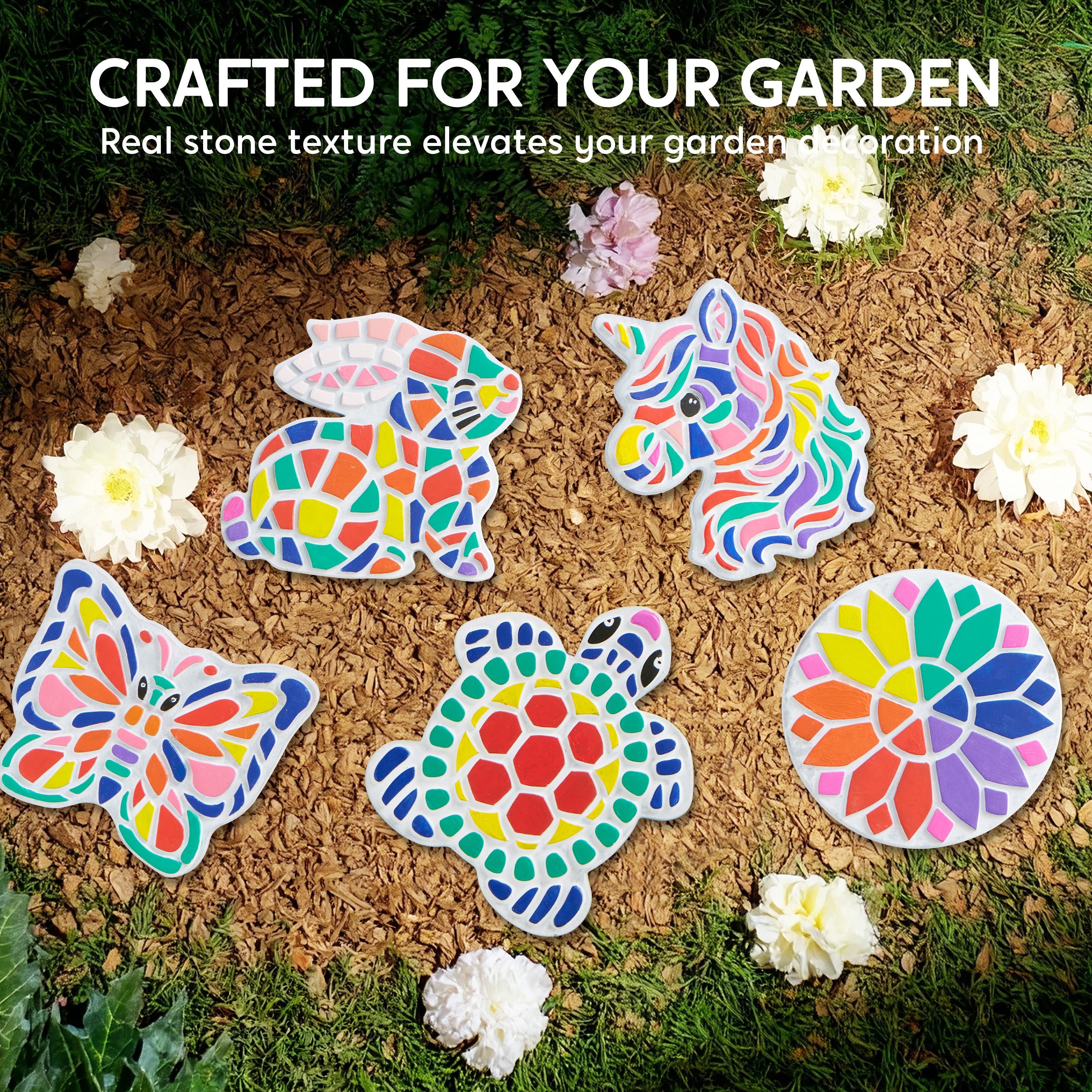 Klever Kits Garden Stepping Stone Painting Kit (Paint 5 Stones)
