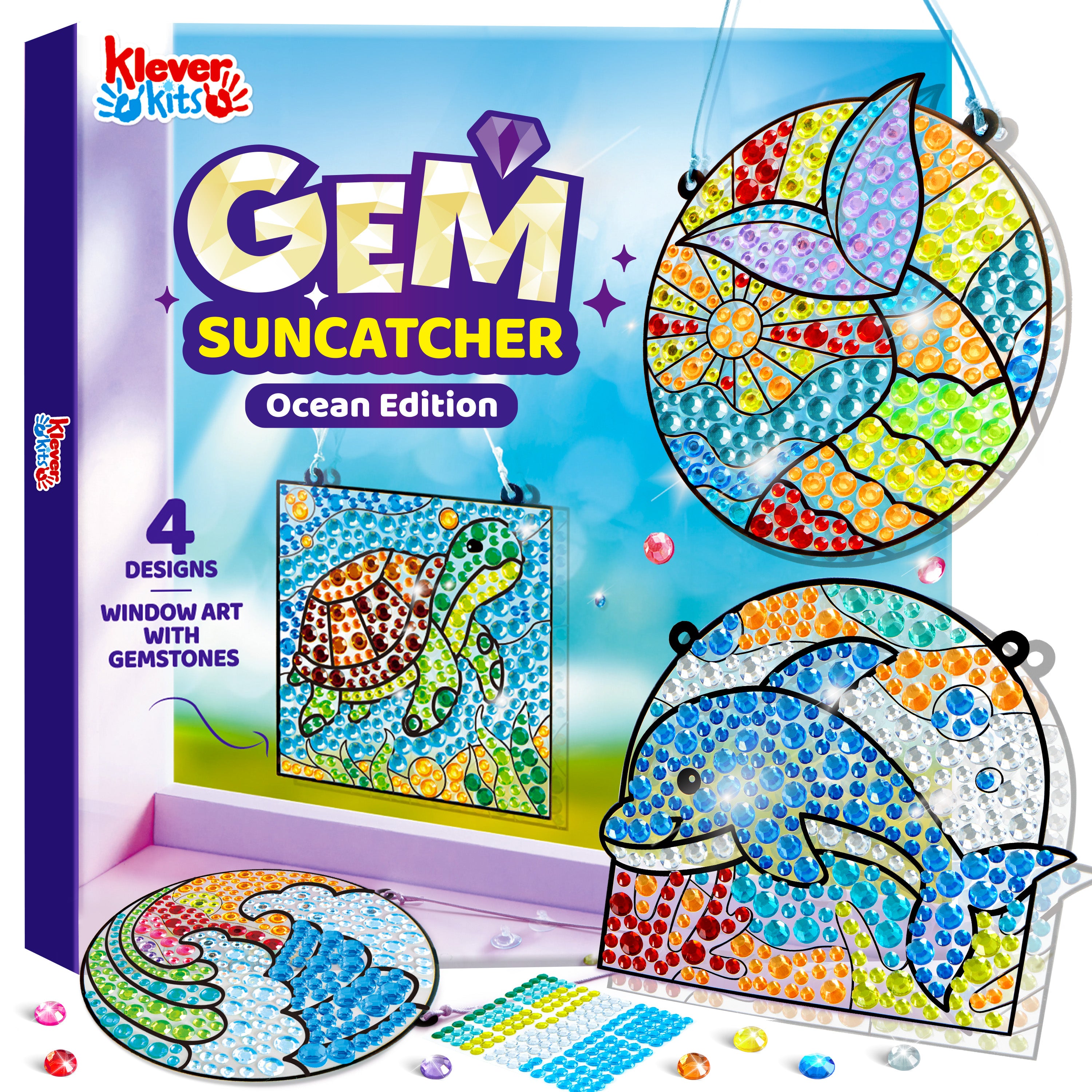 Klever Kits Gem Diamond Painting Suncatcher Kit Ages 6+