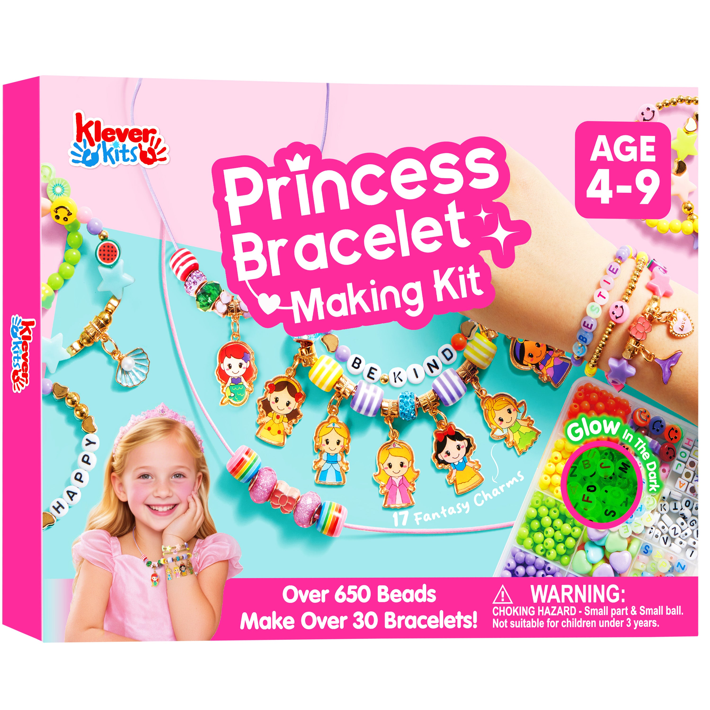 Klever Kits Princess Jewelry & Bracelet Making Kit (650+ Pcs)