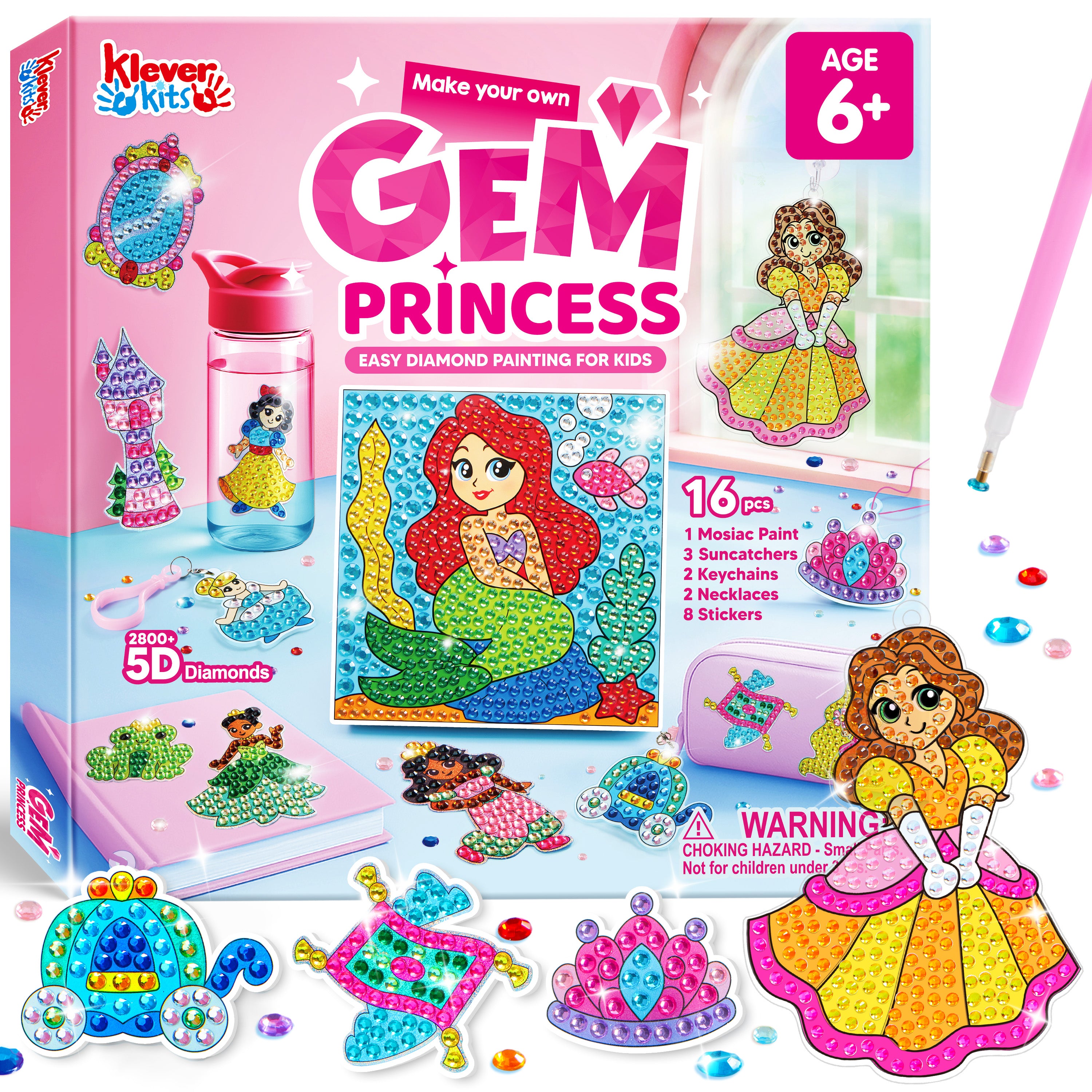 Klever Kits Gem Painting Arts & Crafts Set (16 DIY Projects)