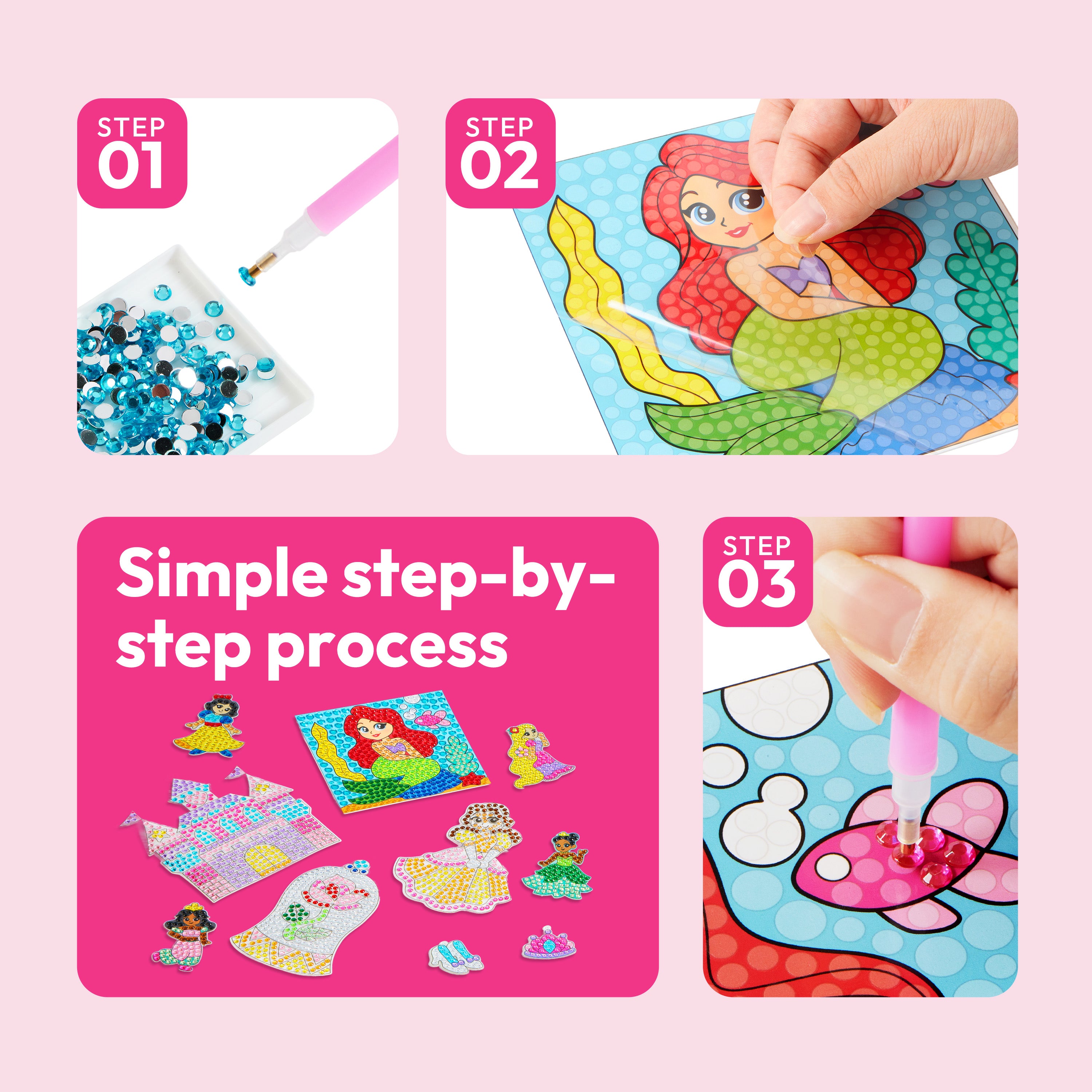 Klever Kits Gem Painting Arts & Crafts Set (16 DIY Projects)