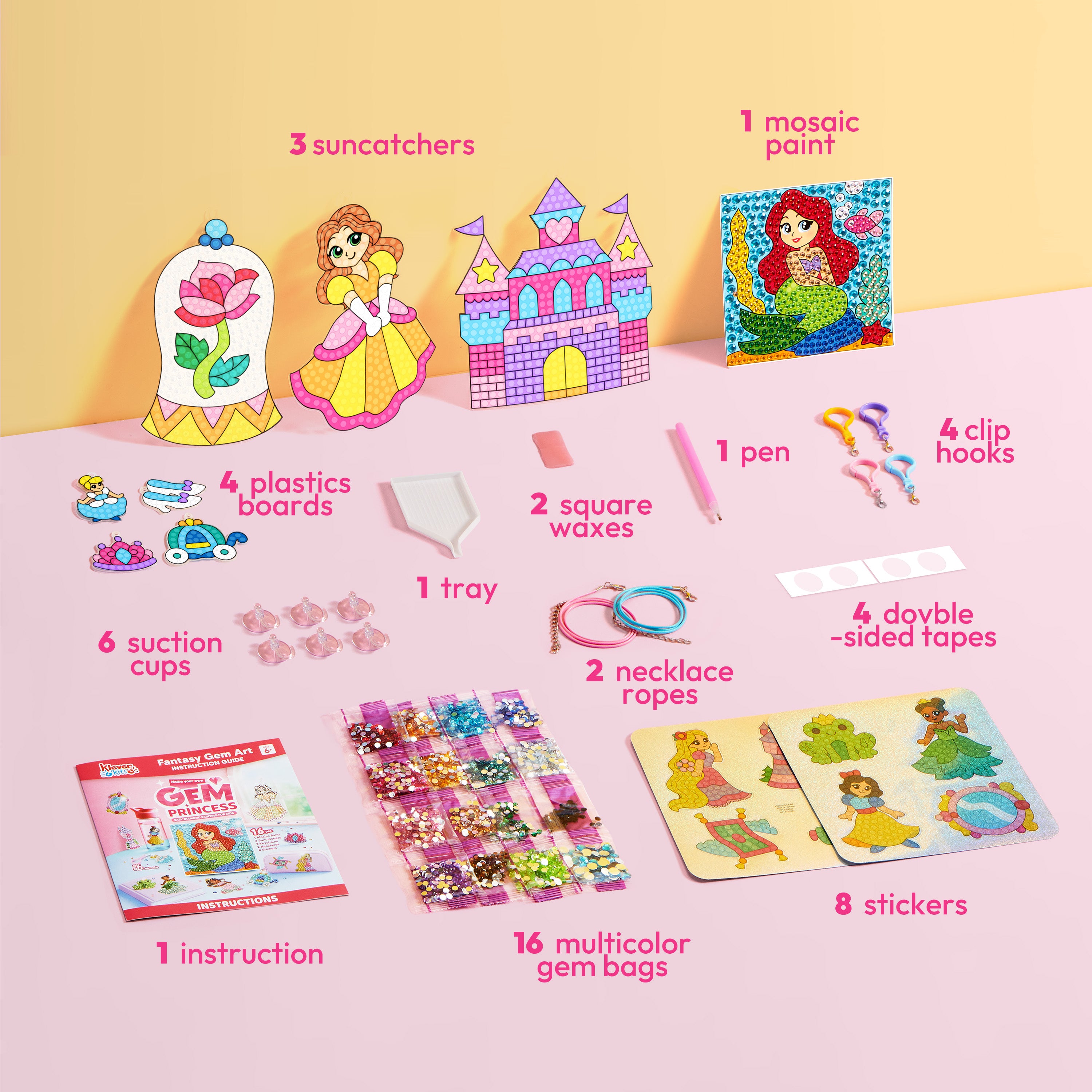 Klever Kits Gem Painting Arts & Crafts Set (16 DIY Projects)