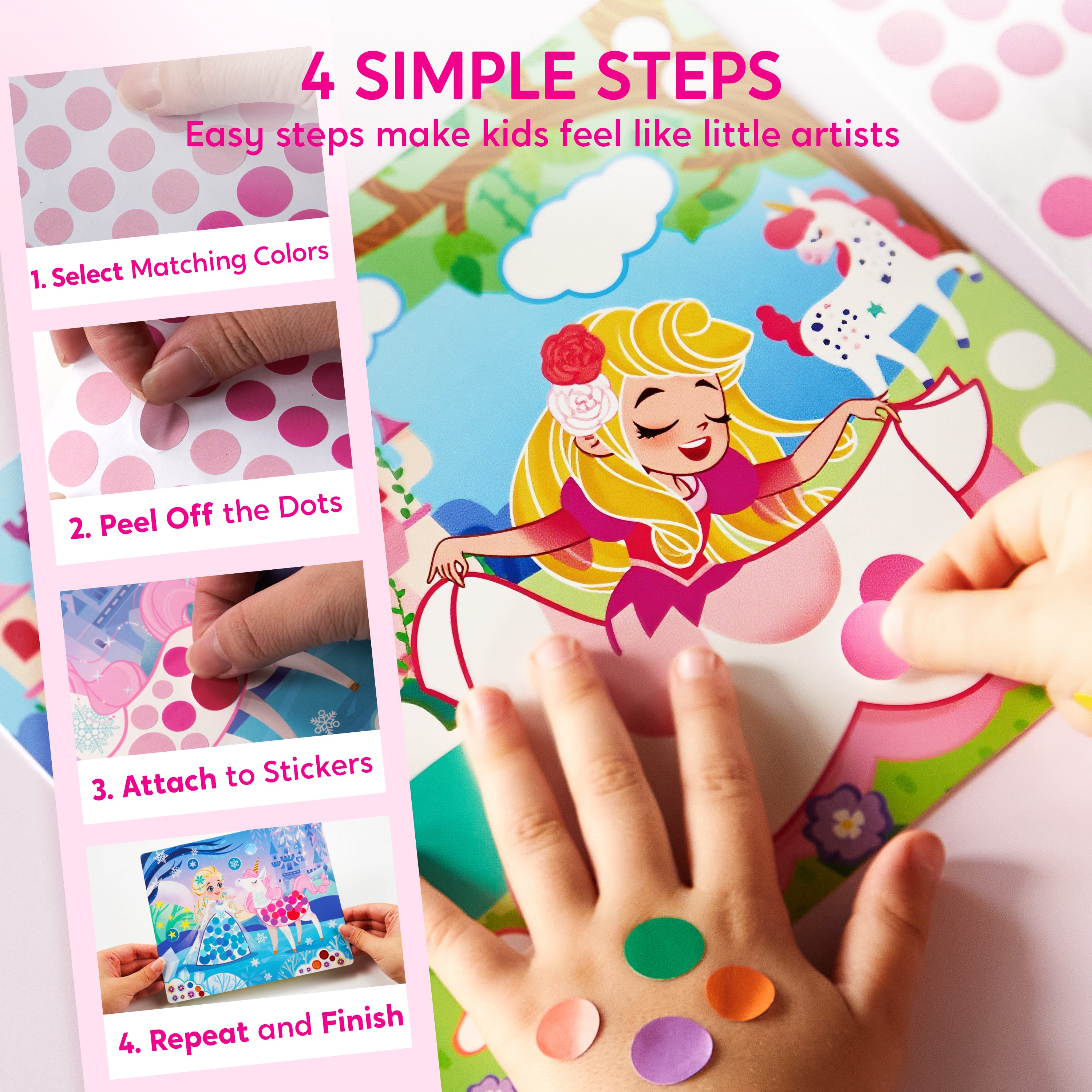 Klever Kits Princess Mess-Free Dot Art & Sticker Craft Set