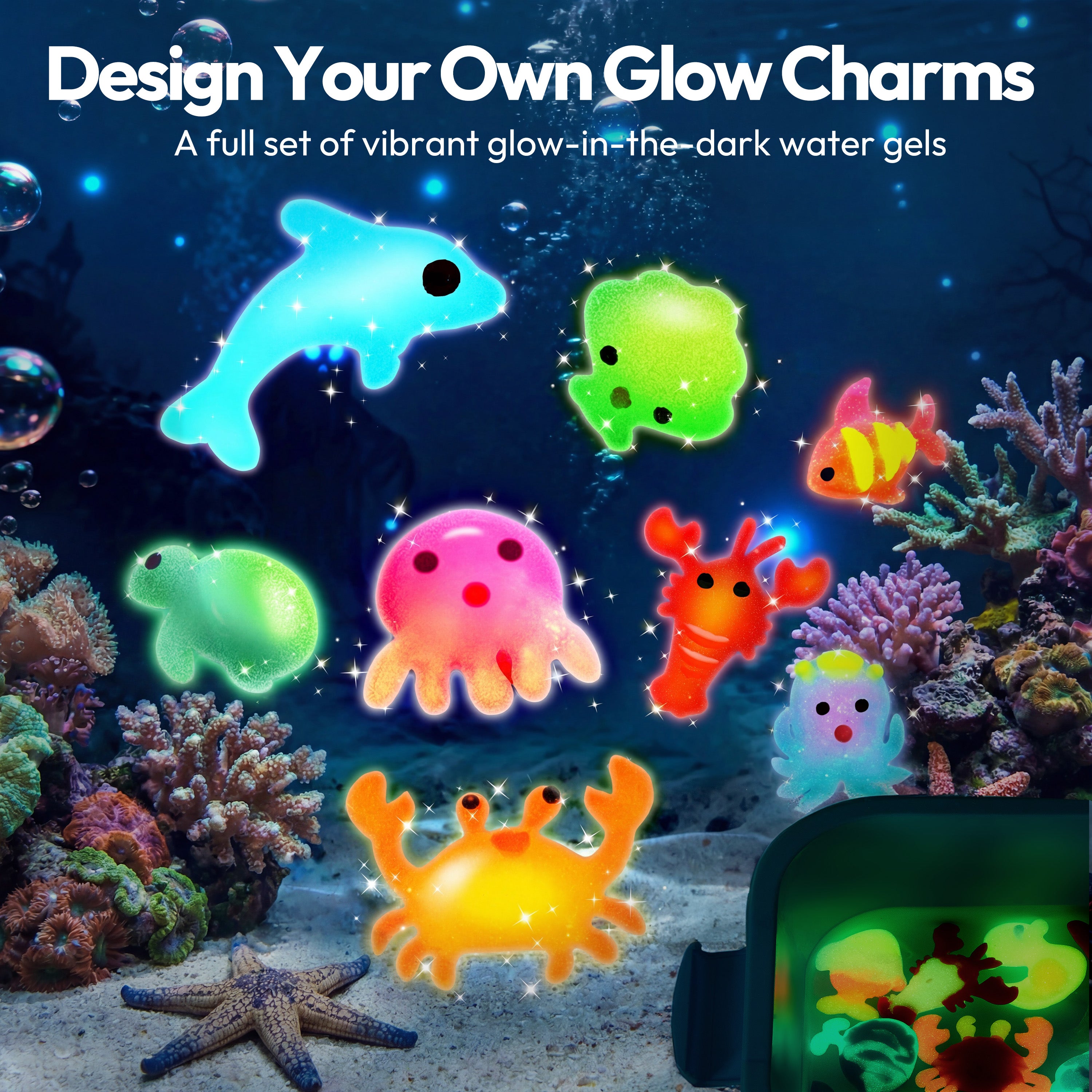 Klever Kits Glow Water Gel Toy Kit with Molds (10-Pack)