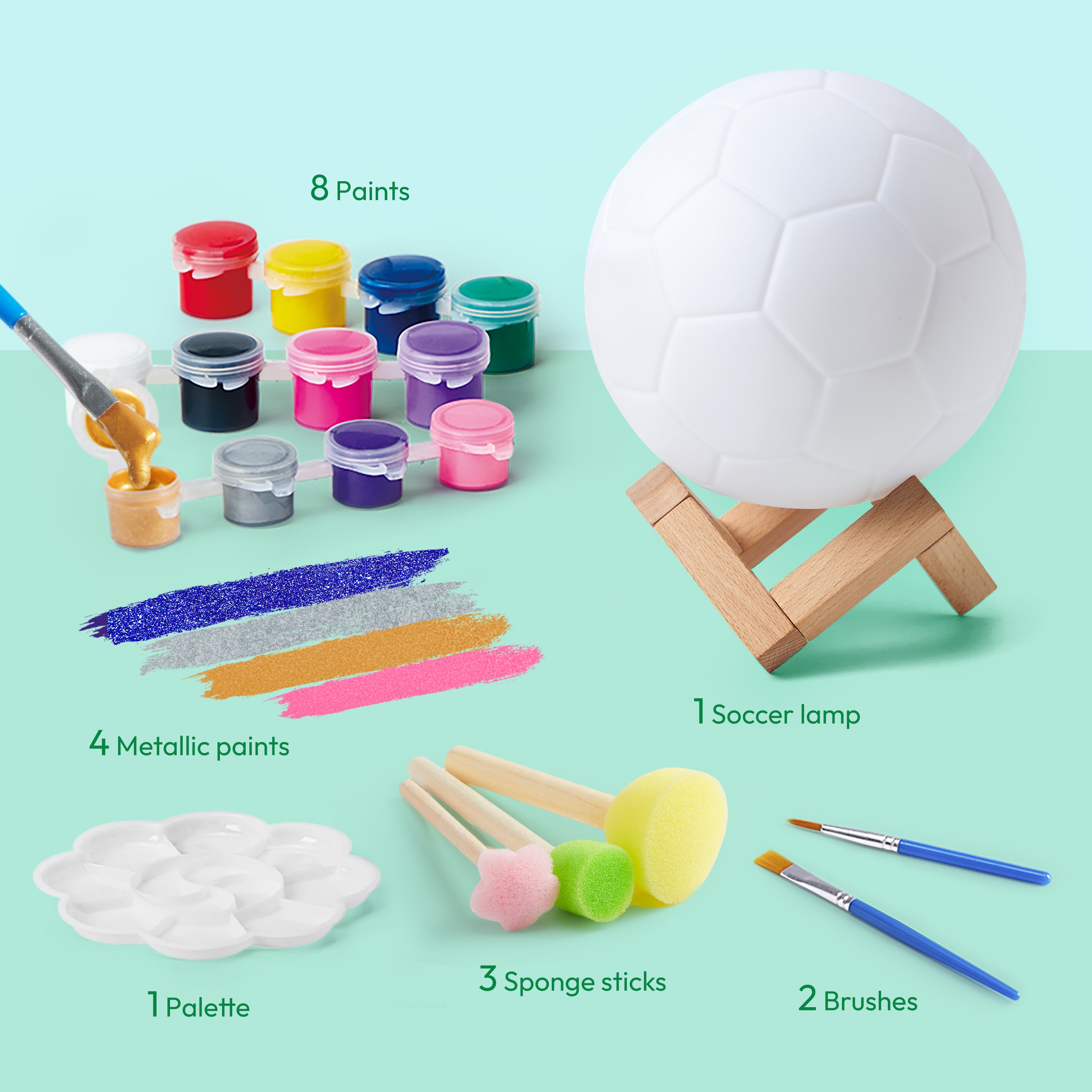 Klever Kits DIY Paint Your Own 3D Soccer Night Light Kit