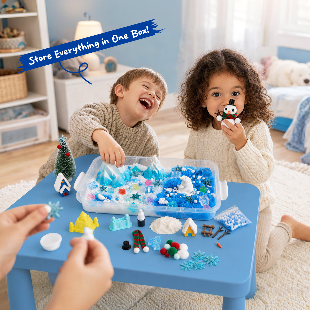 Klever Kits Thyle Winter Sensory Bin - Polar Animals Christmas Counting Toy