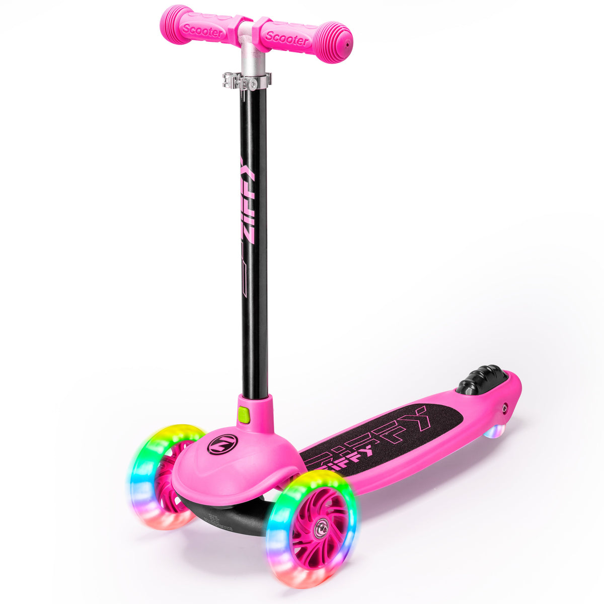 JOVA-ZIFFY 3 Wheel Scooter for Kids 3-5 - LED Light-Up Wheels, Red
