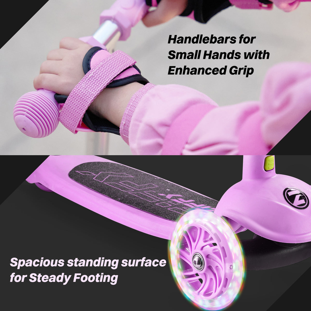 JOVA-ZIFFY 3 Wheel Scooter for Kids 3-5 - LED Light-Up Wheels, Purple