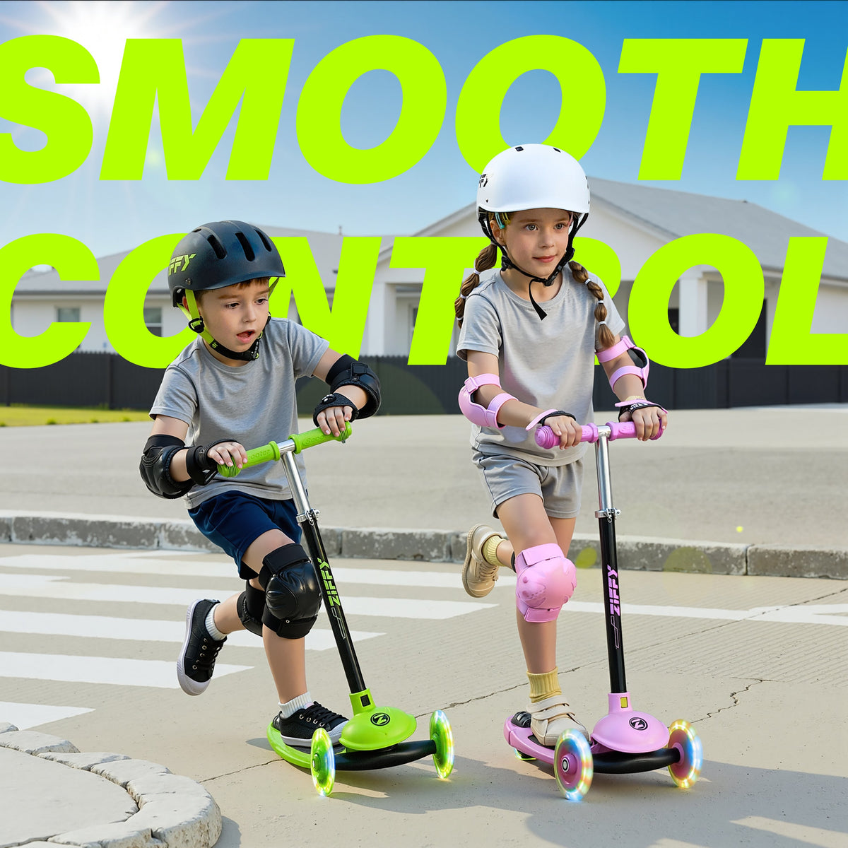 JOVA-ZIFFY 3 Wheel Scooter for Kids 3-5 - LED Light-Up Wheels, Purple
