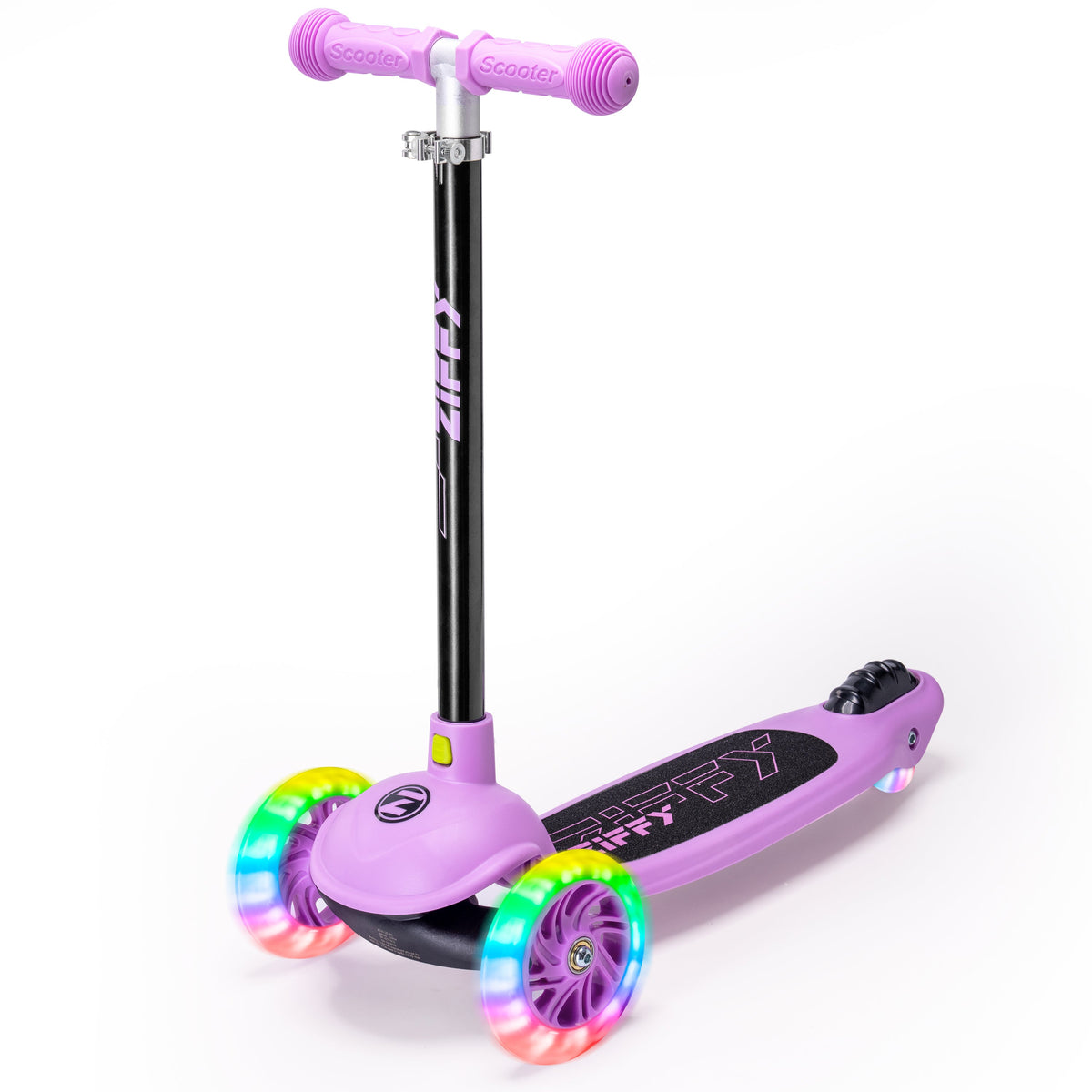 JOVA-ZIFFY 3 Wheel Scooter for Kids 3-5 - LED Light-Up Wheels, Purple