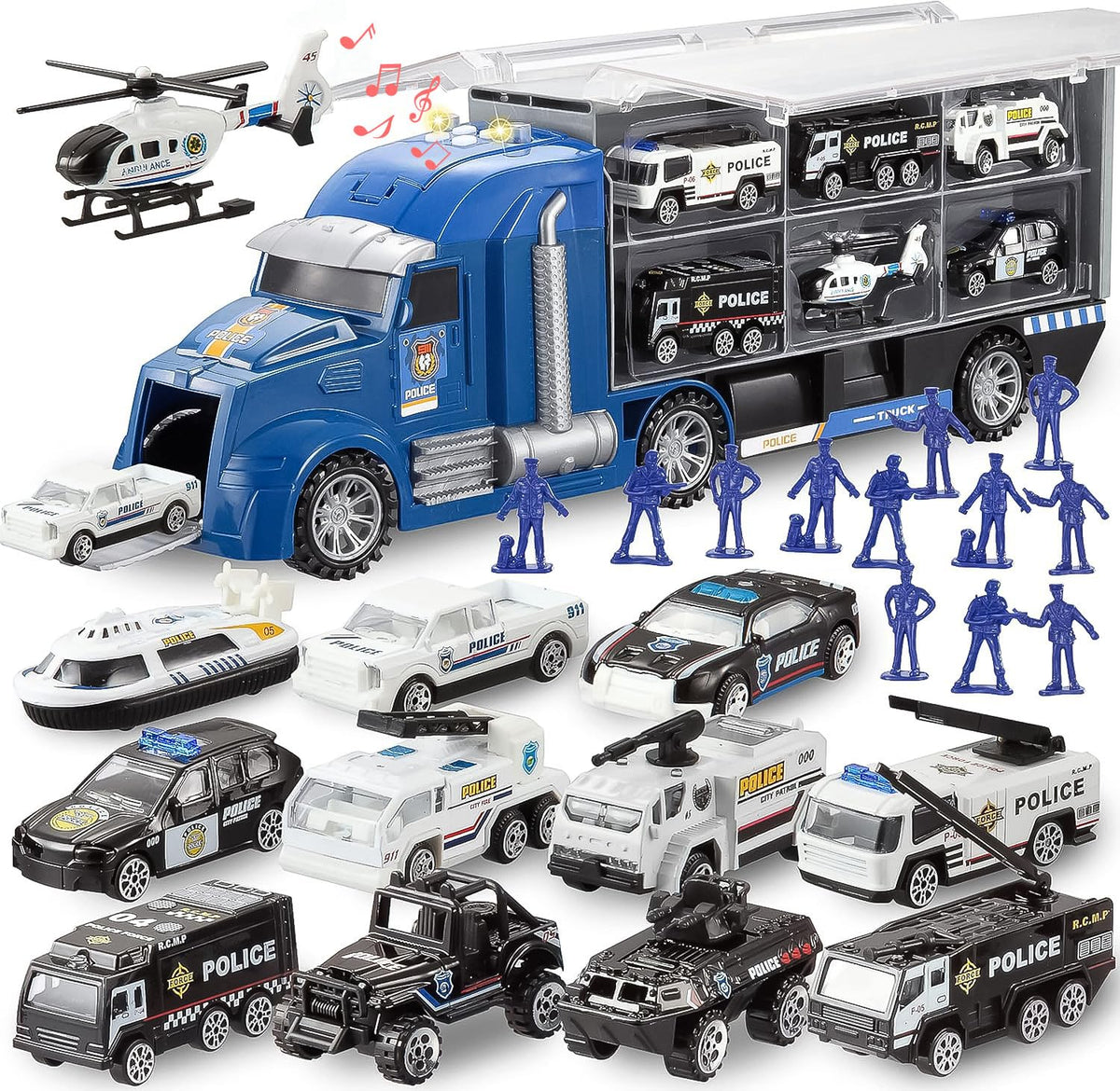 Vroomix 25-in-1 Construction Truck Toy Set - 12 Vehicles & 12 Workers