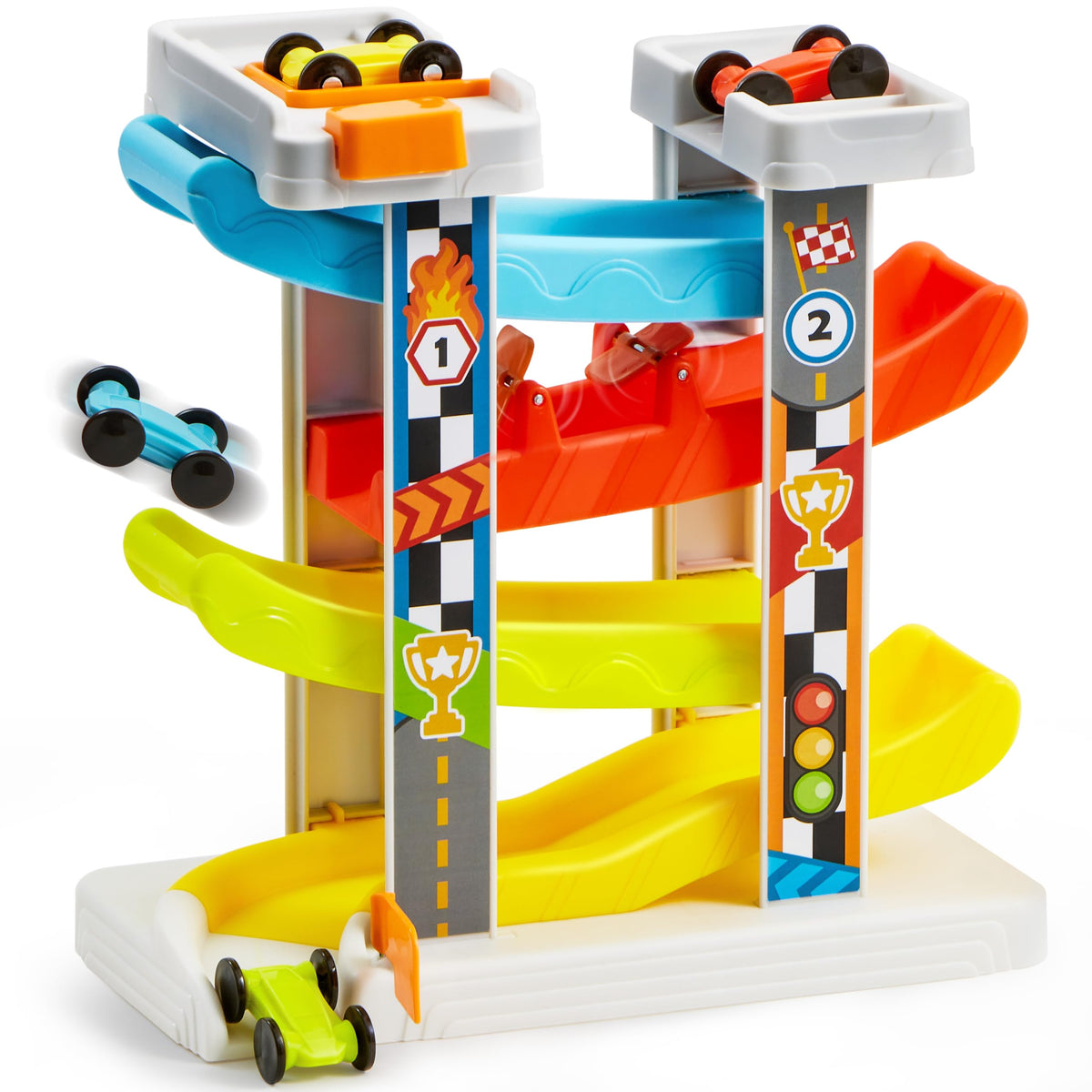 VROOMIX Toddler Car Ramp Race Track Toy for Kids (18M+)