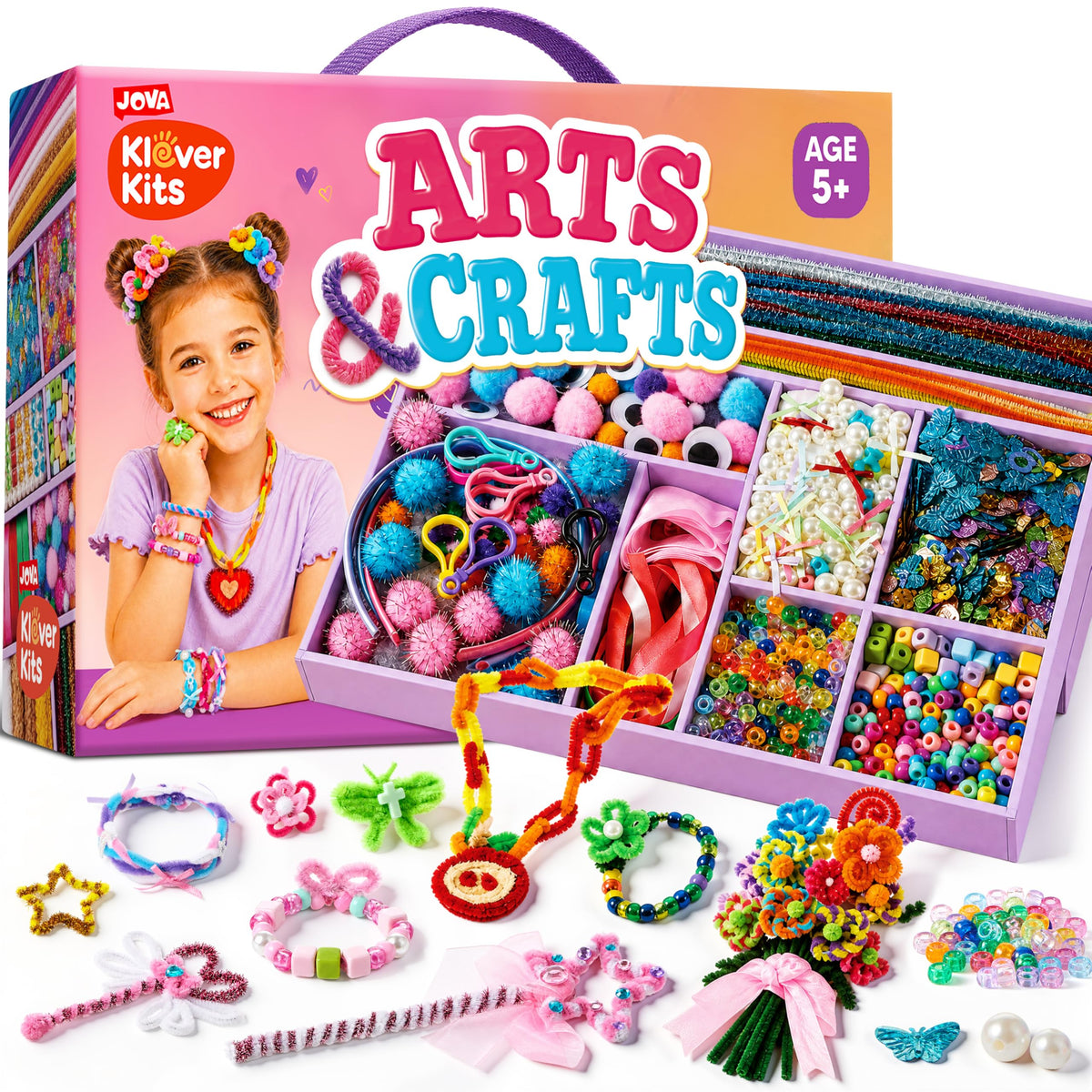 Klever Kits 2000+ PCS Jewelry Studio Craft Kit - Princess Bracelet Making Set