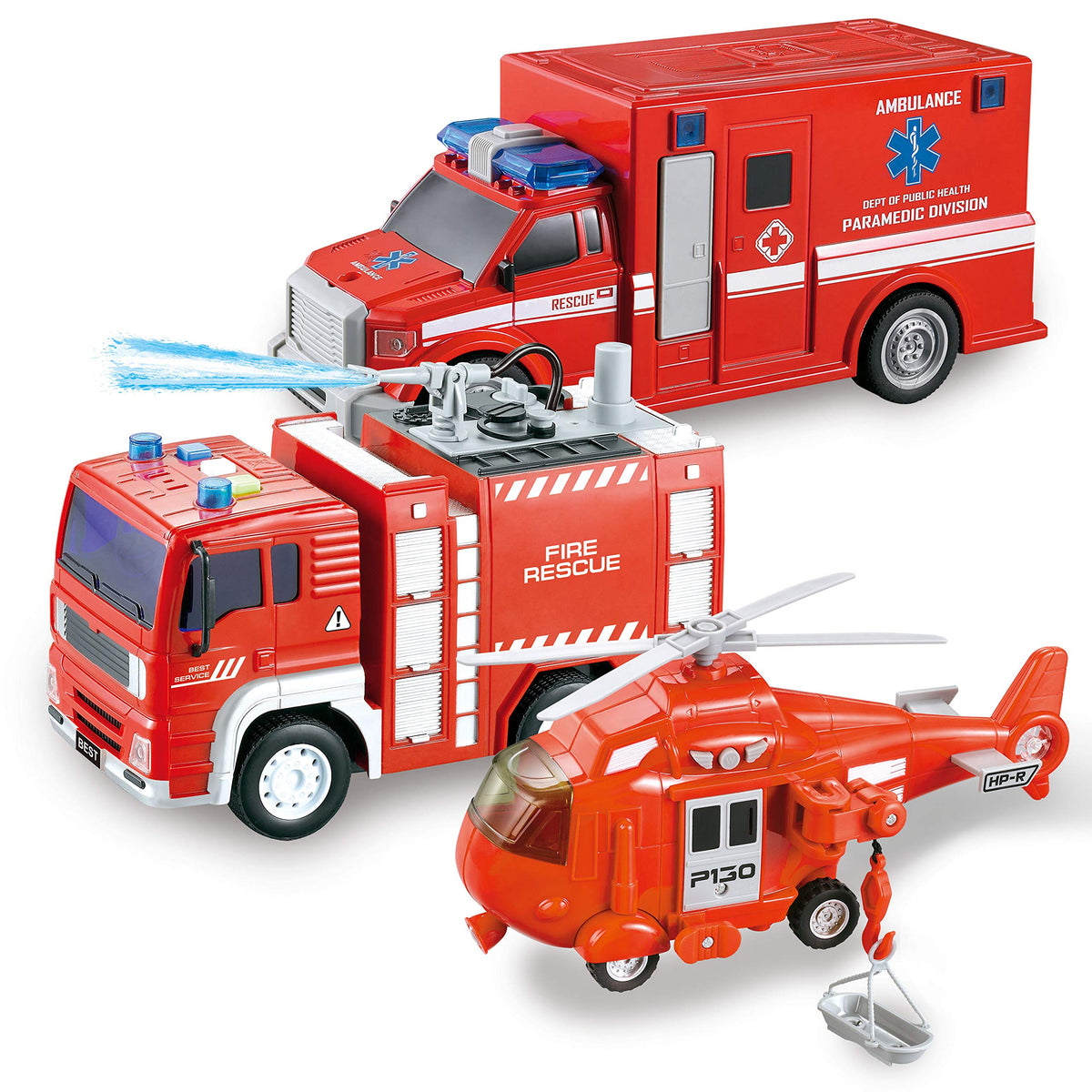 VROOMIX Fire Engine Toy with Lights & Sounds